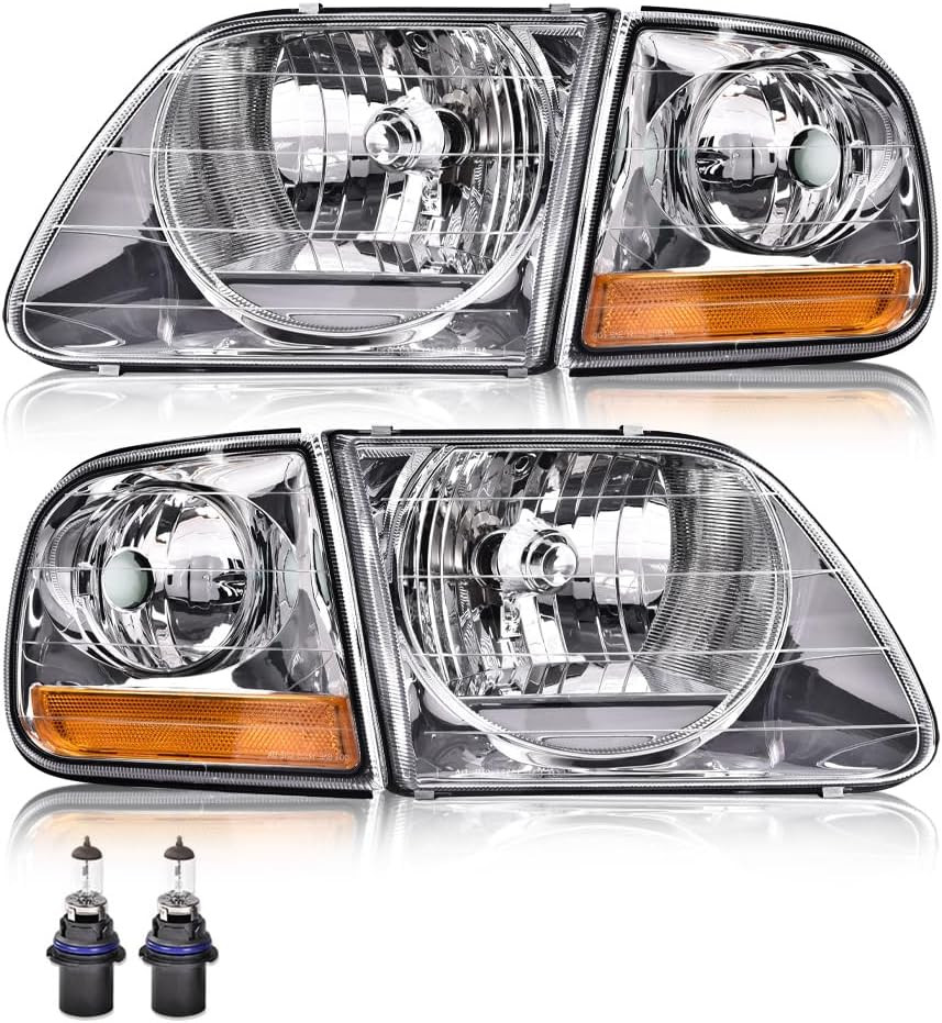 2 Faros Delanteros Con Bombillas Para Ford F150 1998 1999 2000 2001 2002 2003 US