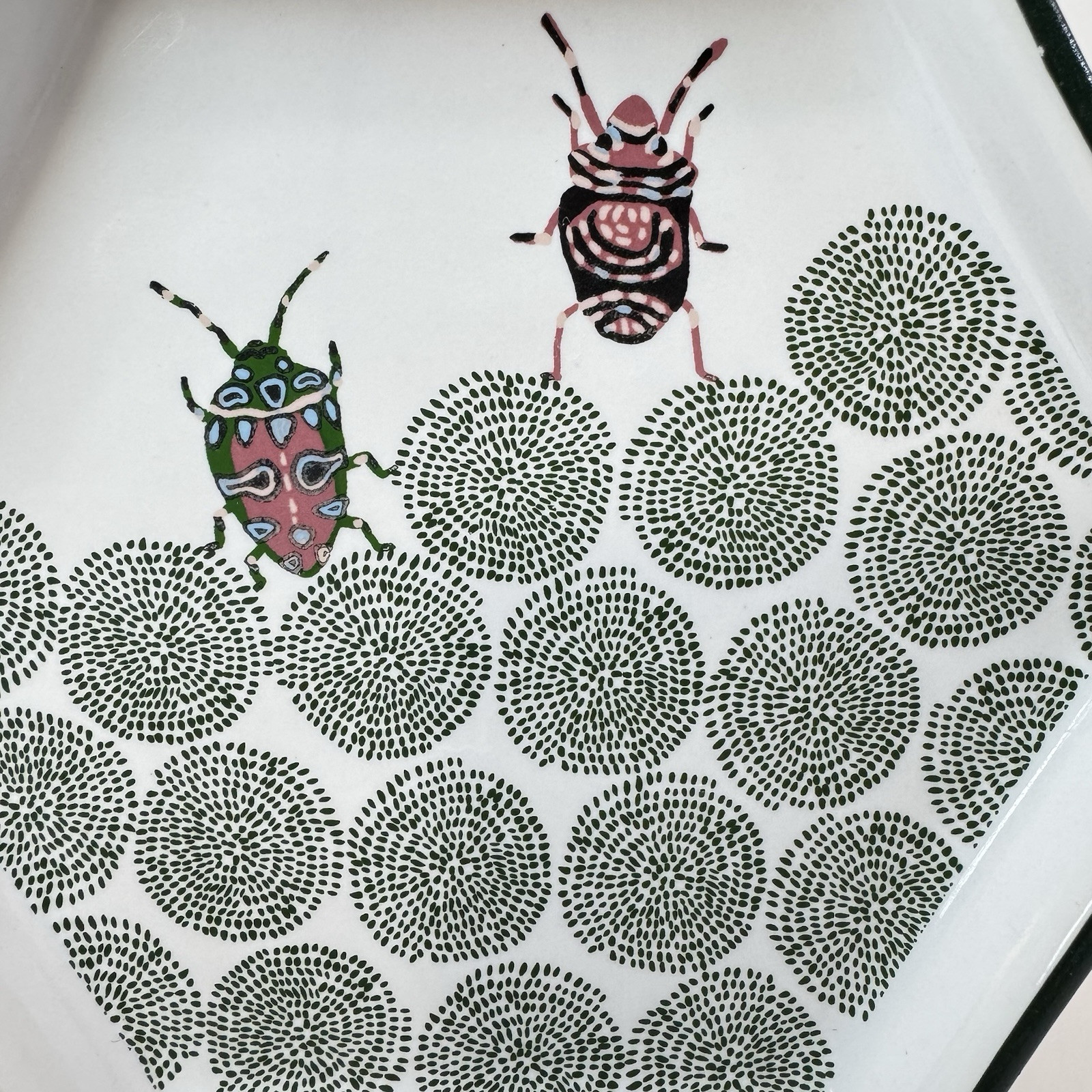 Opal House 5” Beetles Print Octagon Tray Target EUC