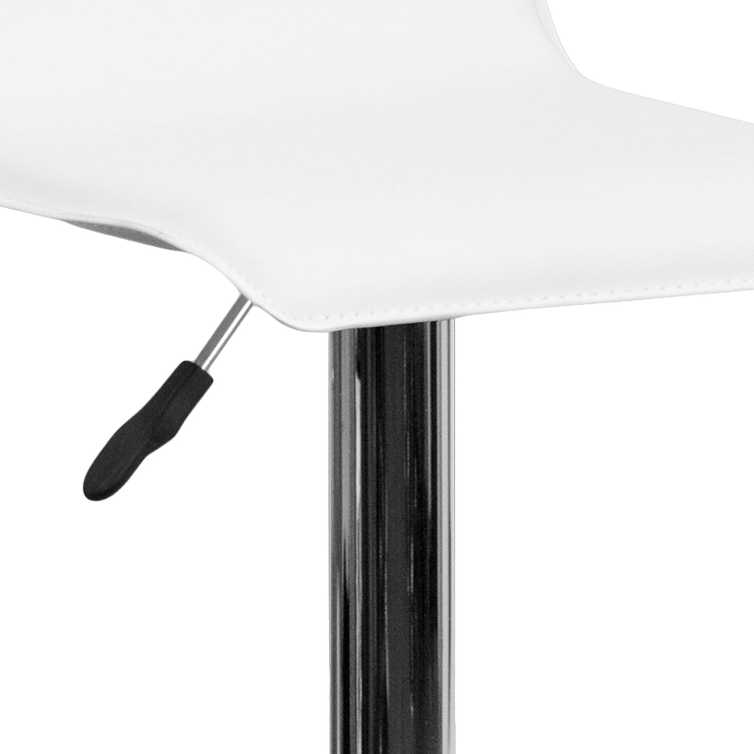 Vinyl Adjustable Barstool, White, 2-Pack | Solid Wave Seat, Adjustable Height, C