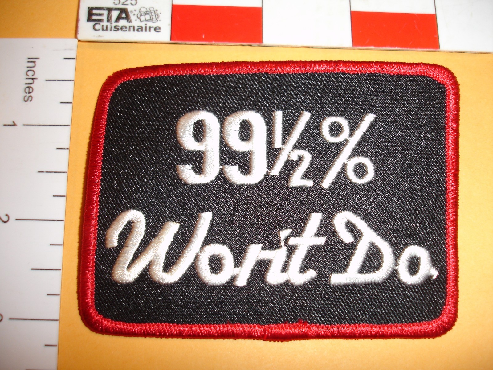 Vintage Vest Biker Saying patch new old stock in excellent condition