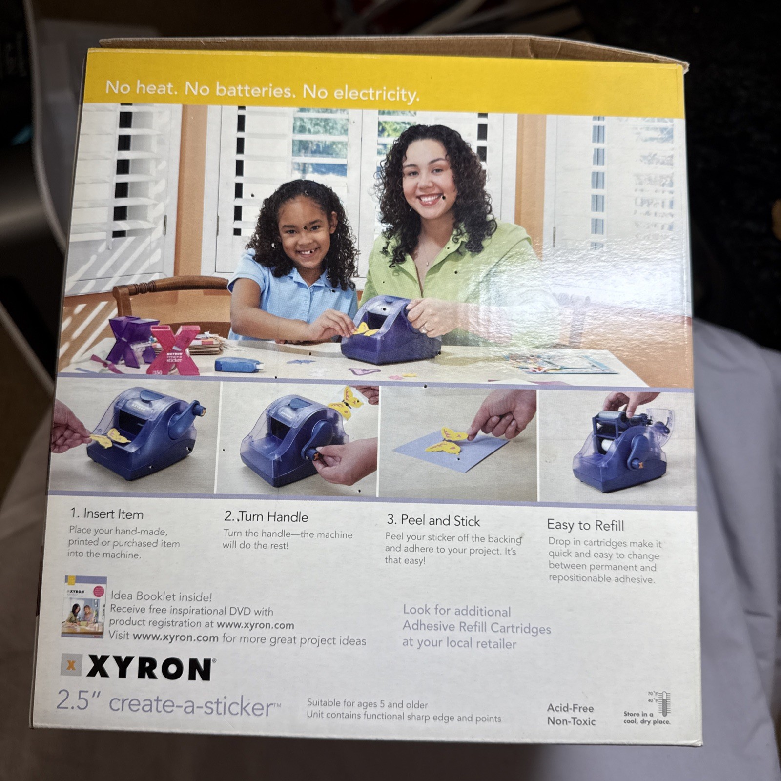 Xyron 250 Create A Sticker 2.5" Sticker Maker for Scrapbooking Card Making A009