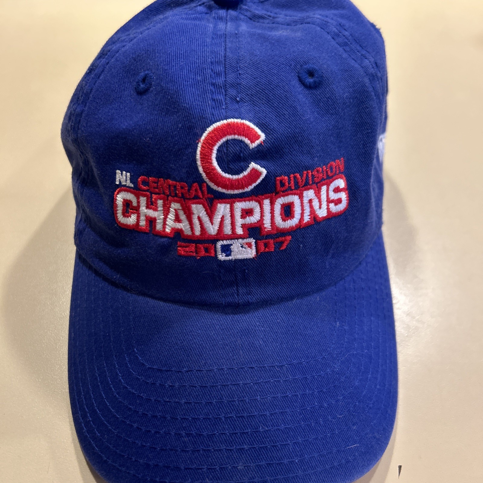 New Era Fits Chicago Cubs 2007 NL Central Div Champs Hat Blue Adjustable Strap