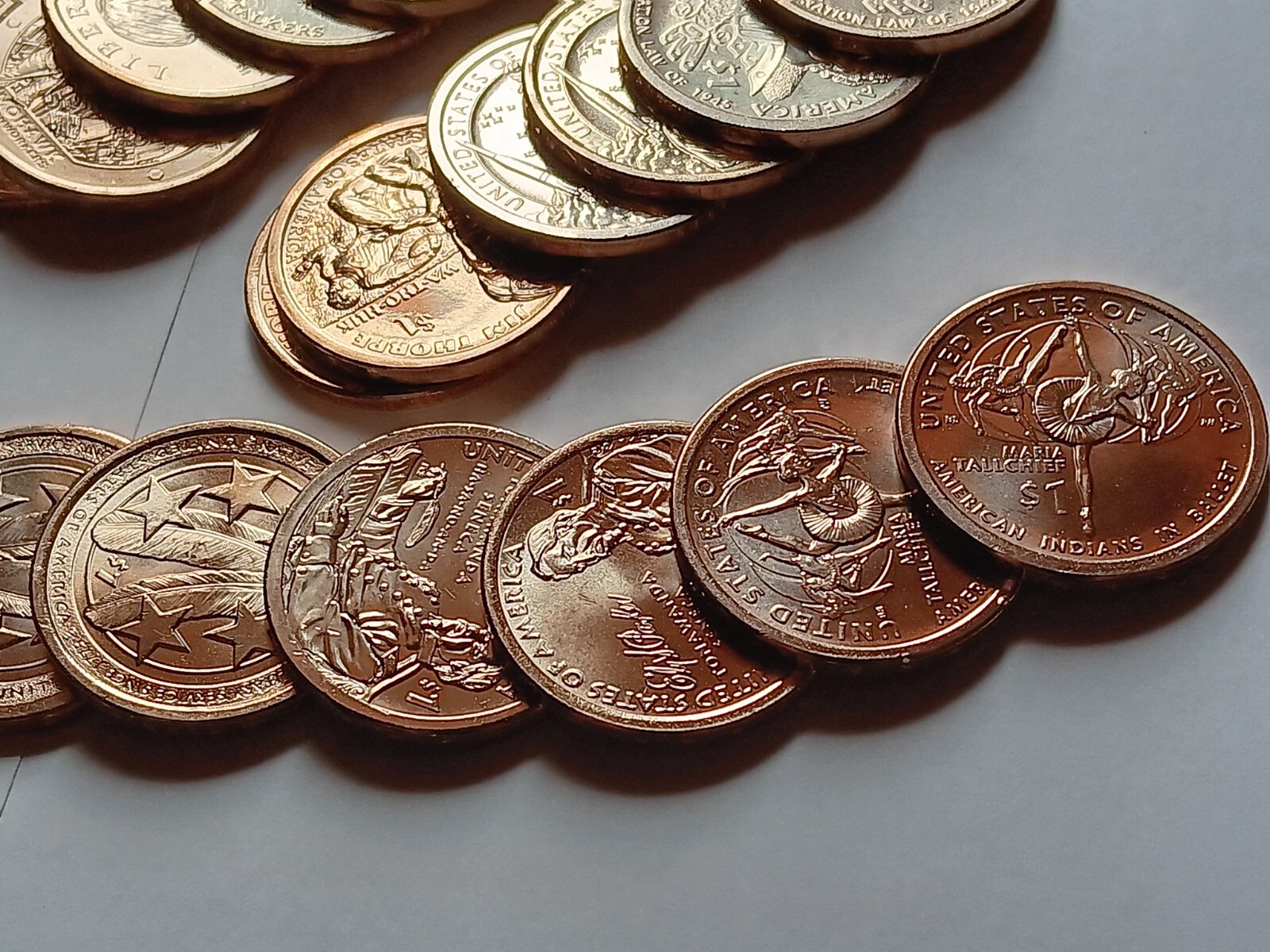 Set of 34 Coins All UNC 2009-2025 (P&D) Native American Dollars BU. Sacagawea