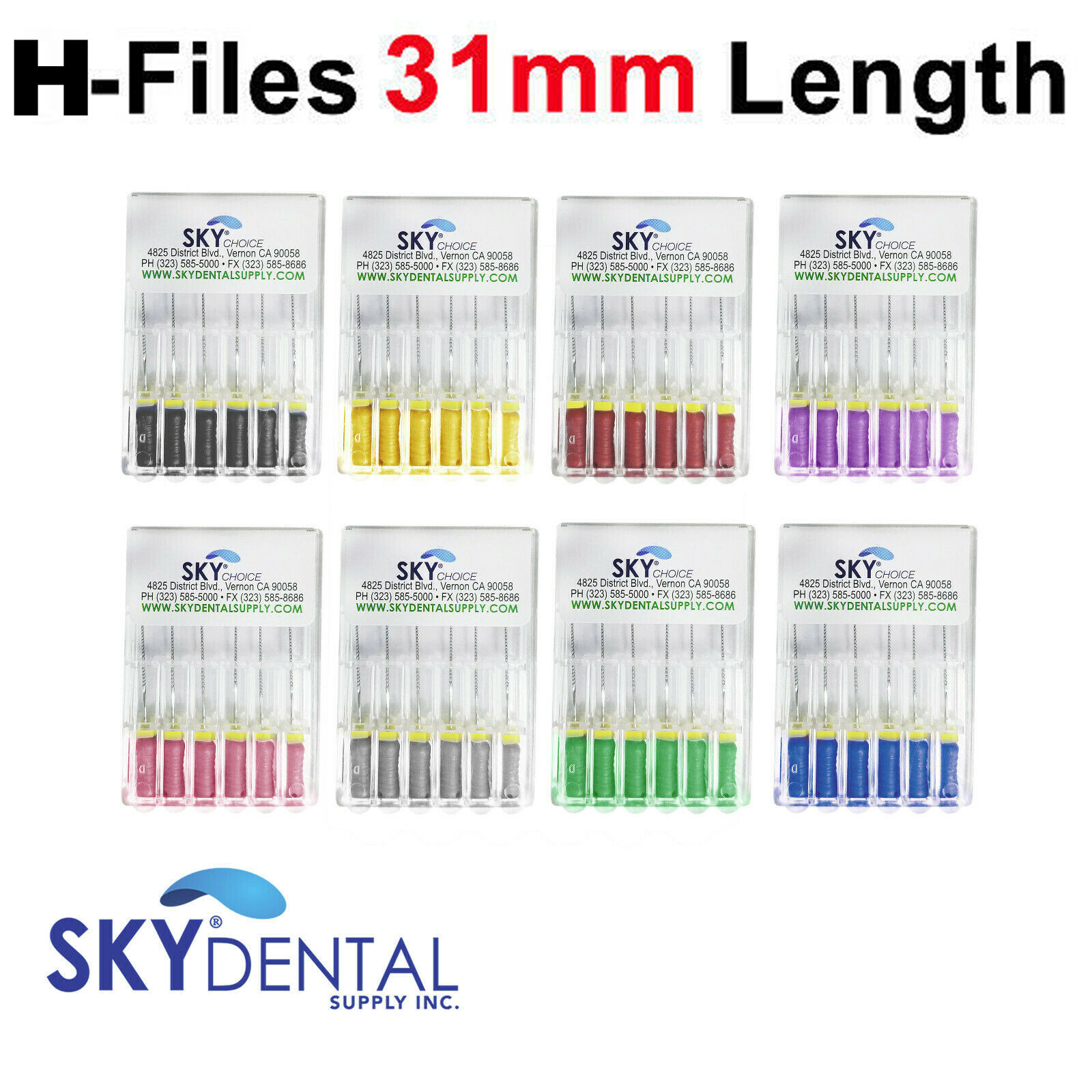 H Files DENTAL H-FILES ENDODONTIC FILE 31 mm LENGTH SIZE 6 8 10 15 20 25 30 35