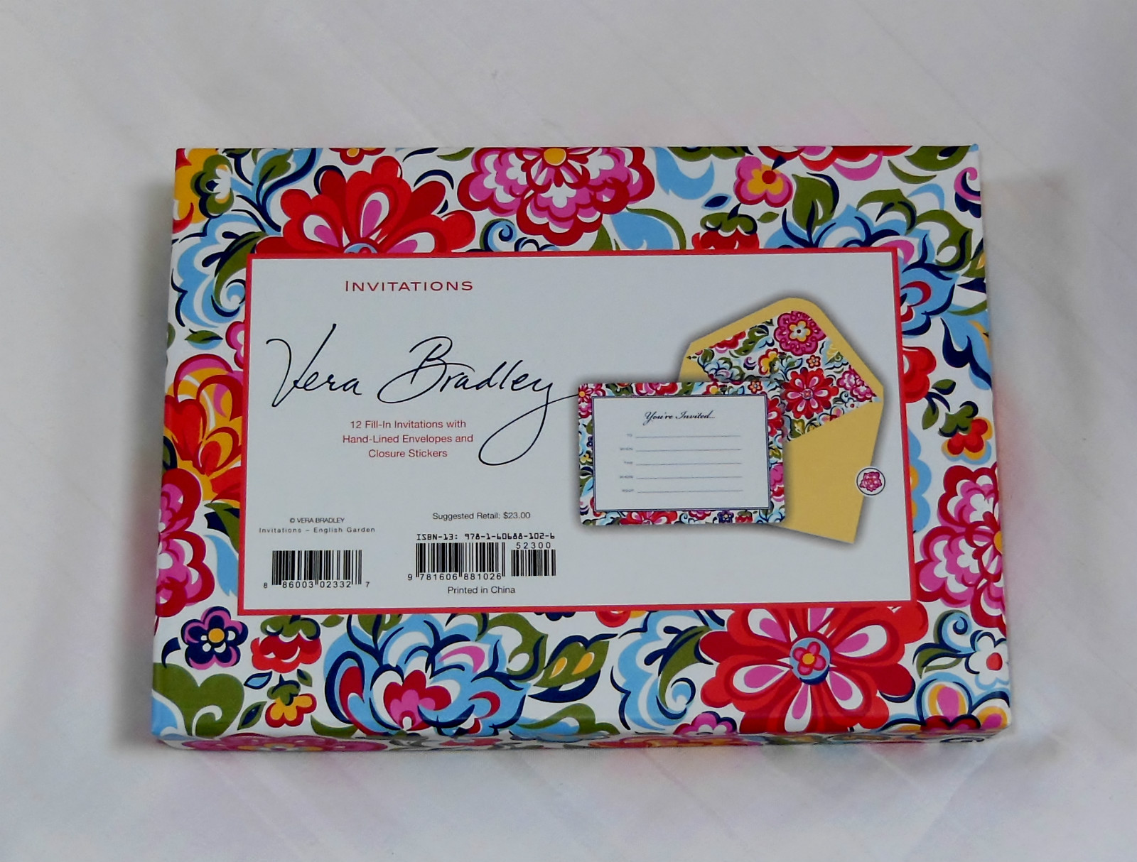 New Vera Bradley INVITATIONS in HOPE GARDEN MSRP $23 Box of 12 English Garden