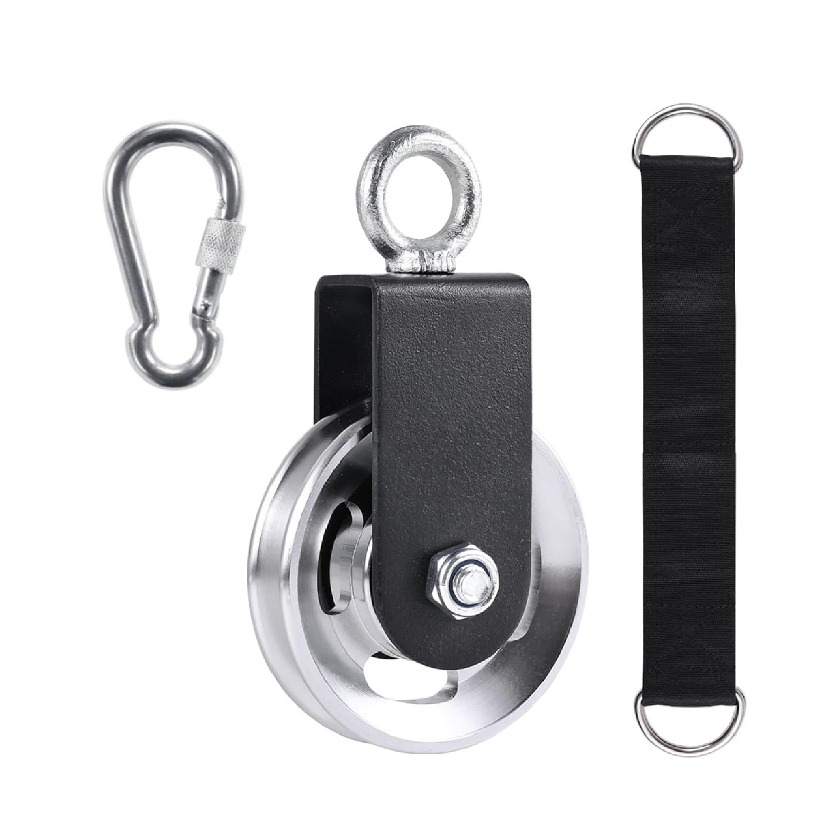 1 PCS Aluminum Gym Pulley Wheel Alloy Bearing Cable Machine 8890mm Silver