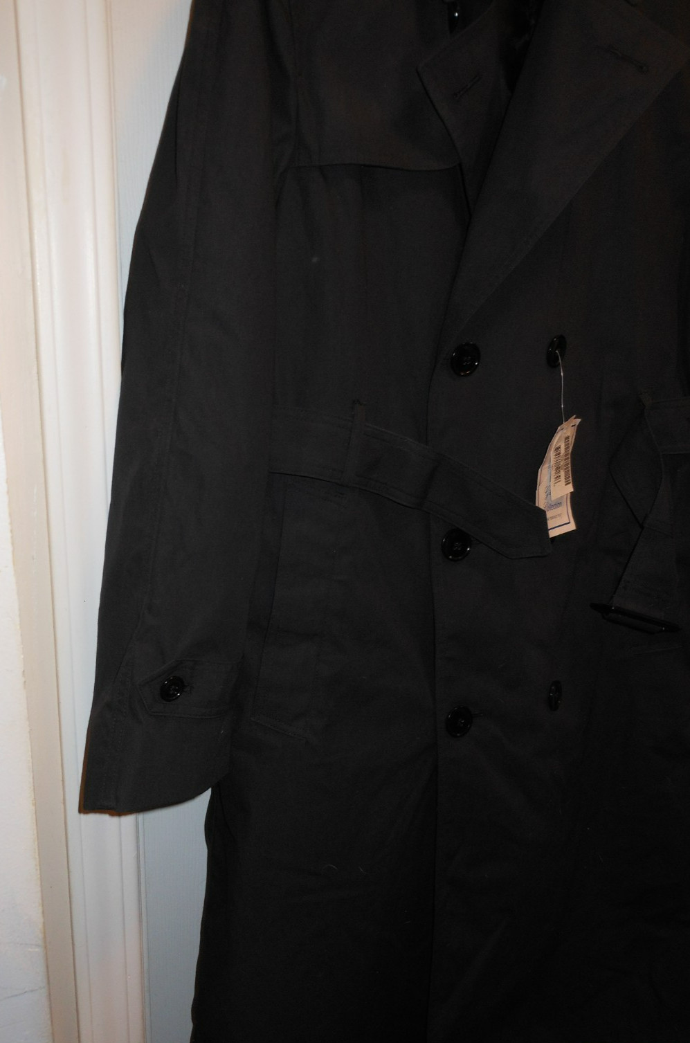 U.S Navy Military Uniform Men's All Weather Trench Coat Black w/Liner 38 Reg NEW