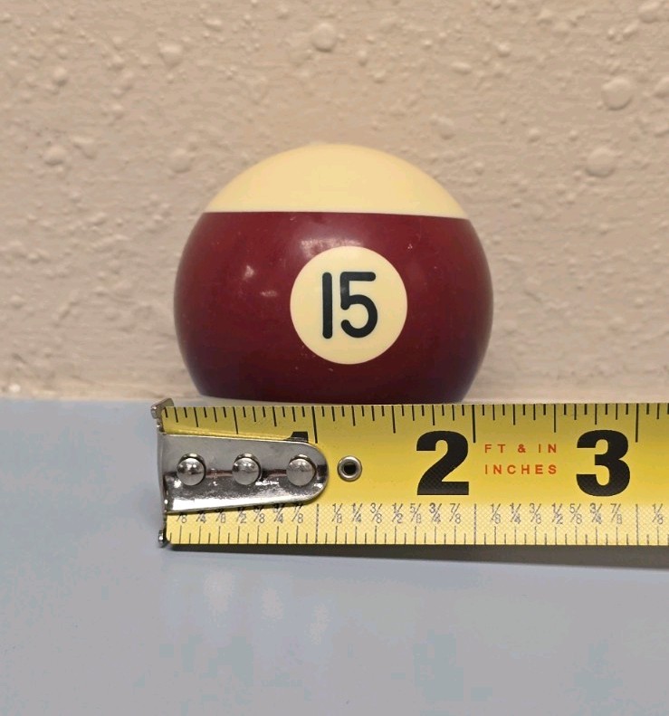 Maroon Number 15 Billiard Ball Single Pool Table Replacement Accessory 2 1/4"