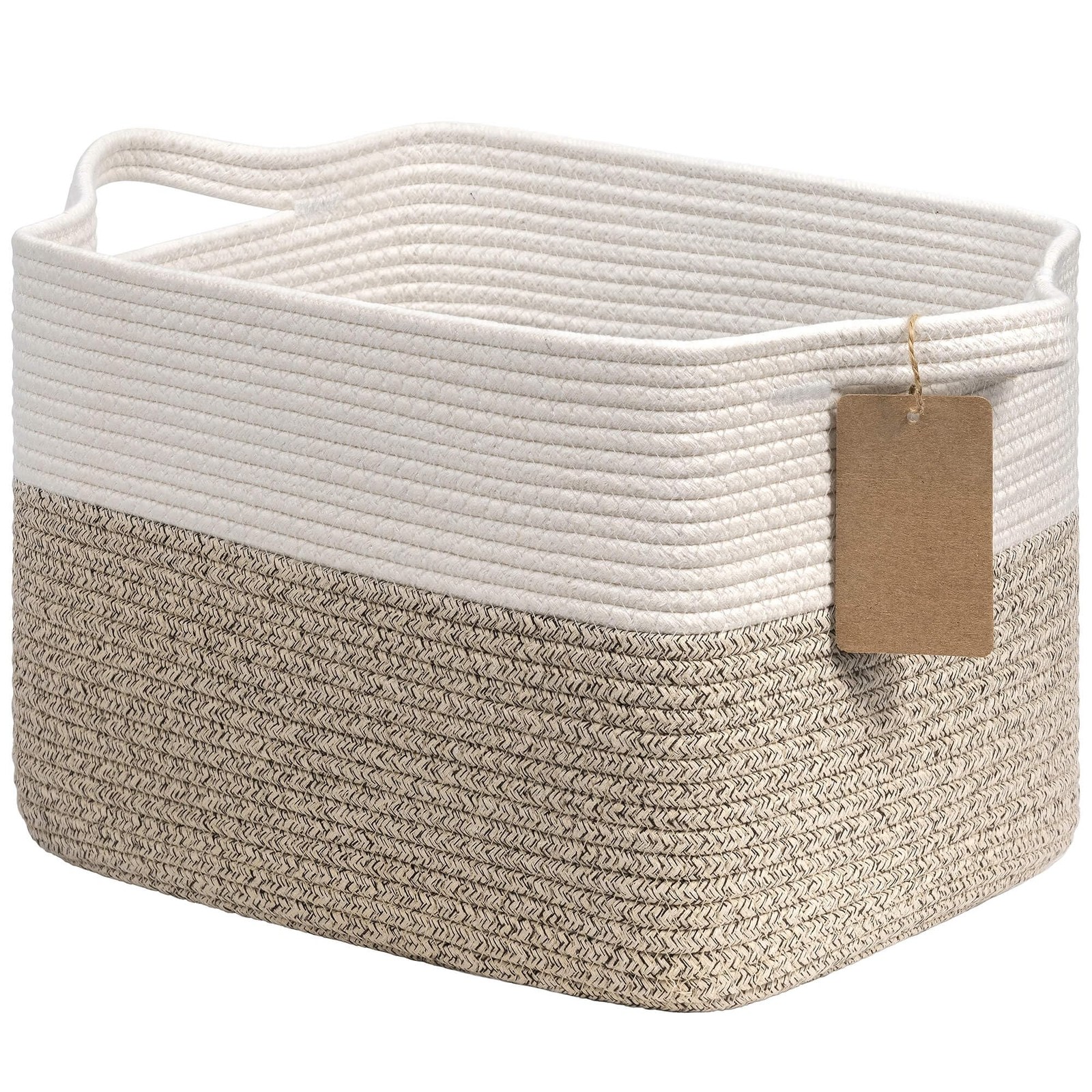 Woven Storage Basket, Cotton Rope Basket for Dog Toys, Books, Stylish Gift Ba...