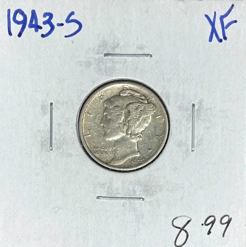 1943-S MERCURY SILVER DIME ~ XF ~NICE COIN~