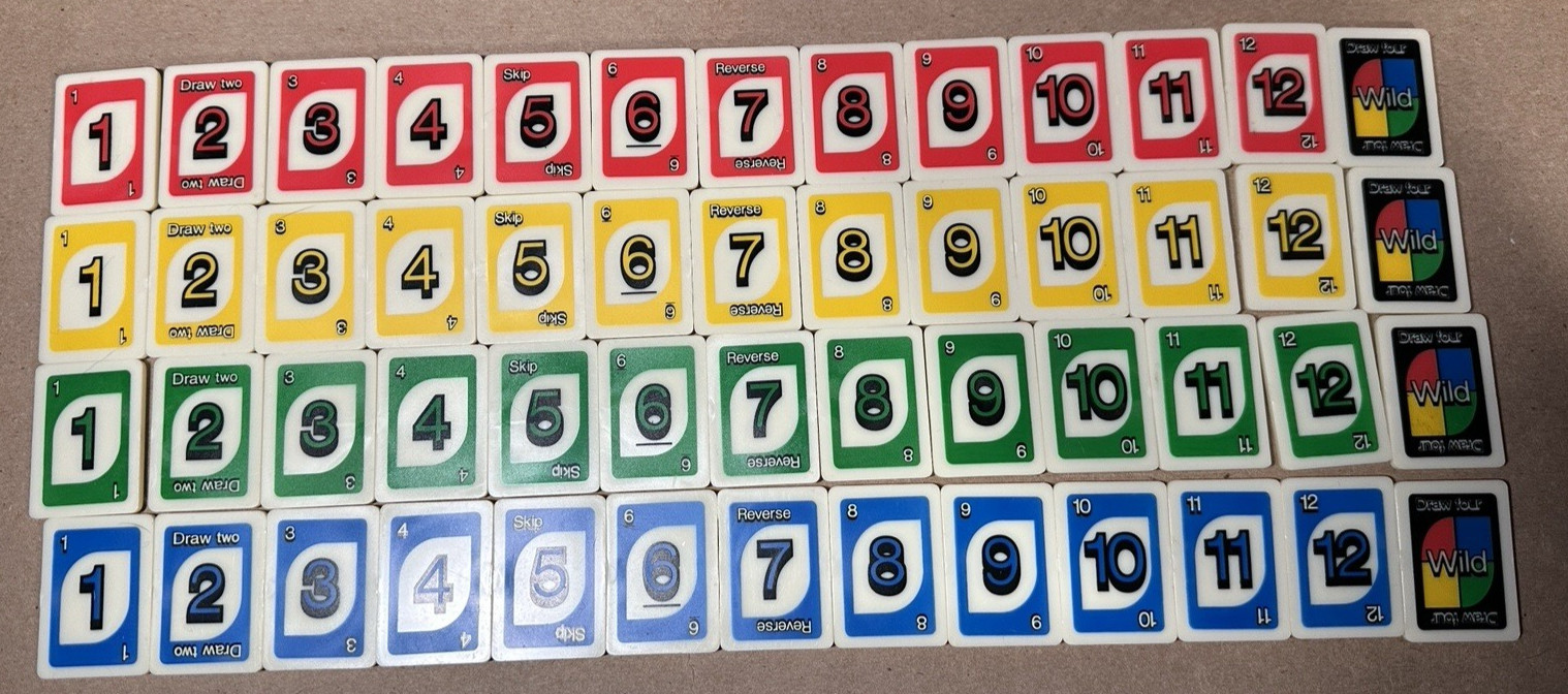 Uno Rummy-Up Game Tiles Replacement Number Plastic Card Per Each UPick