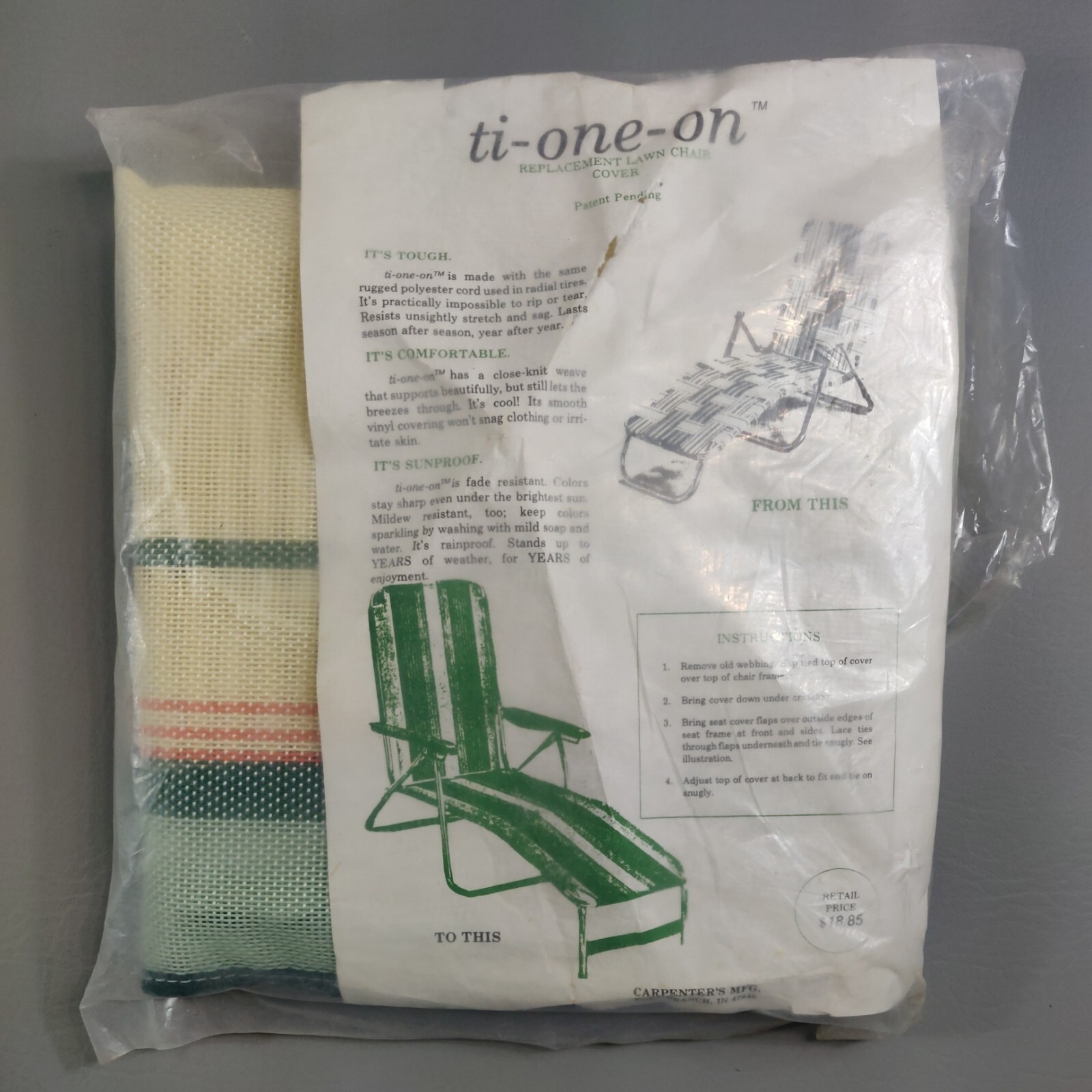 Replacement Lawn Chair Cover Vintage Ti One On *New*