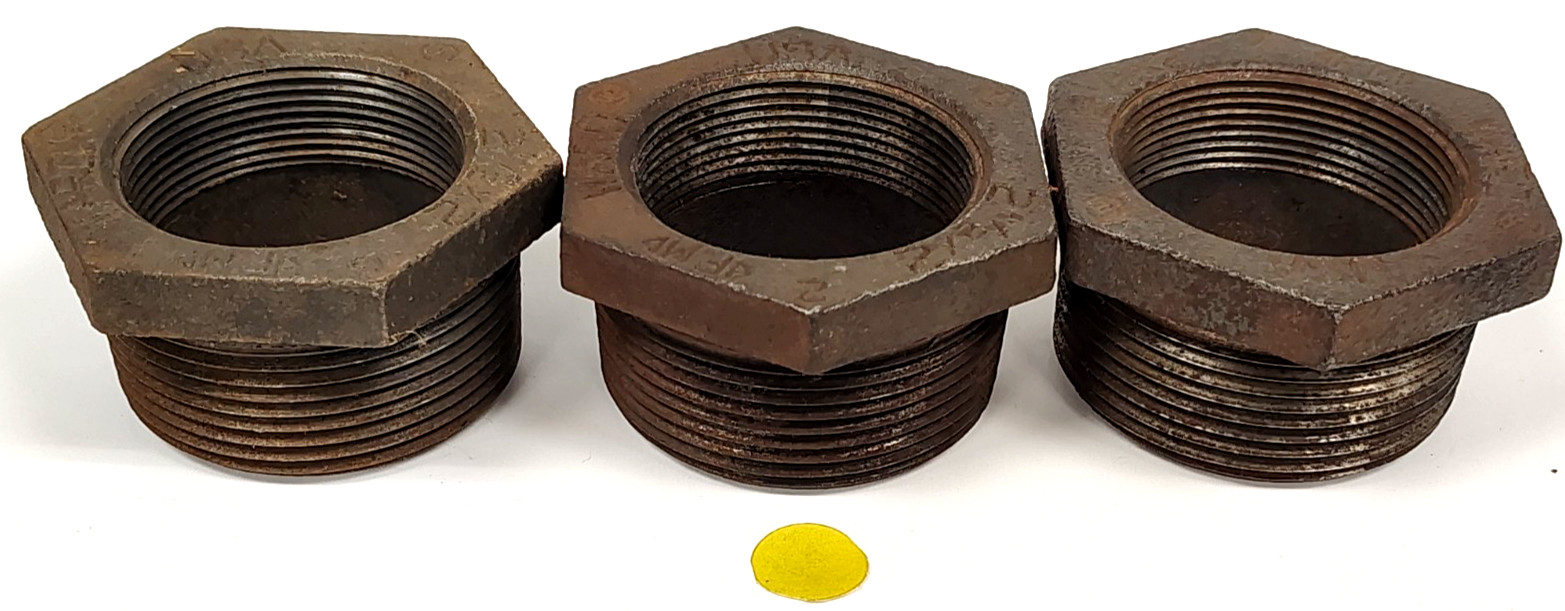 WARD 2-1/2" MALE NPT X 2" FEMALE NPT REDUCING HEX BUSHING ***LOT OF 3***