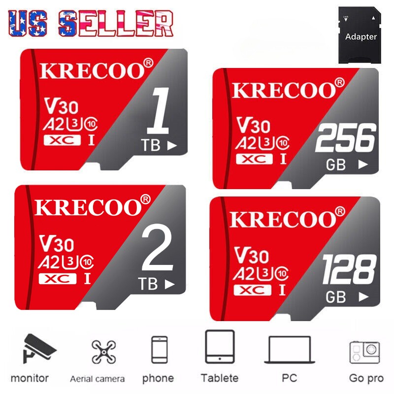 Micro SD Memory Card 64GB 128GB 256GB 512gb 1TB 2TB Mini Class10 High Speed Lot