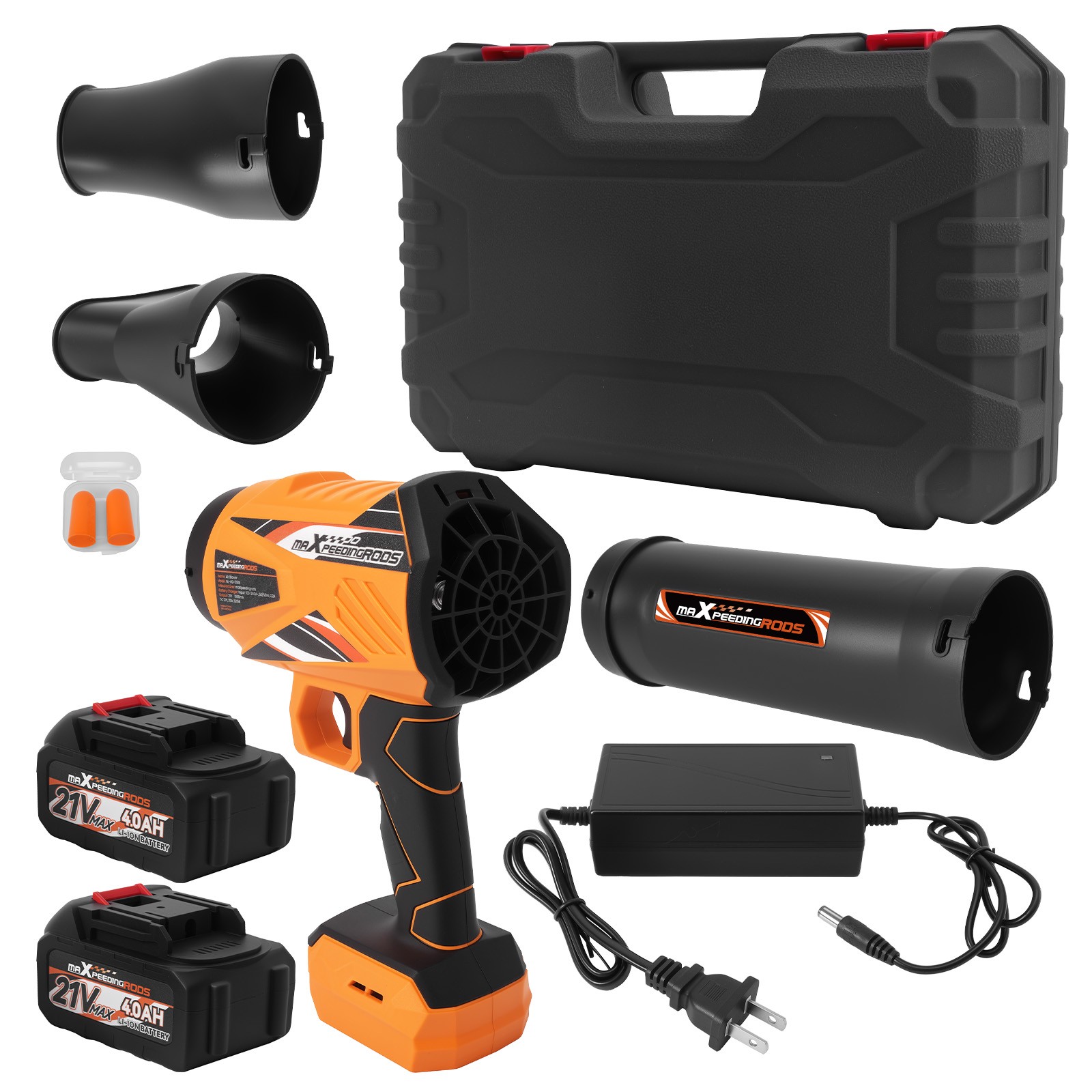 21V Brushless Blower Cordless 550 CFM/120MPH 4000mAh Variable Speed 2 Battery