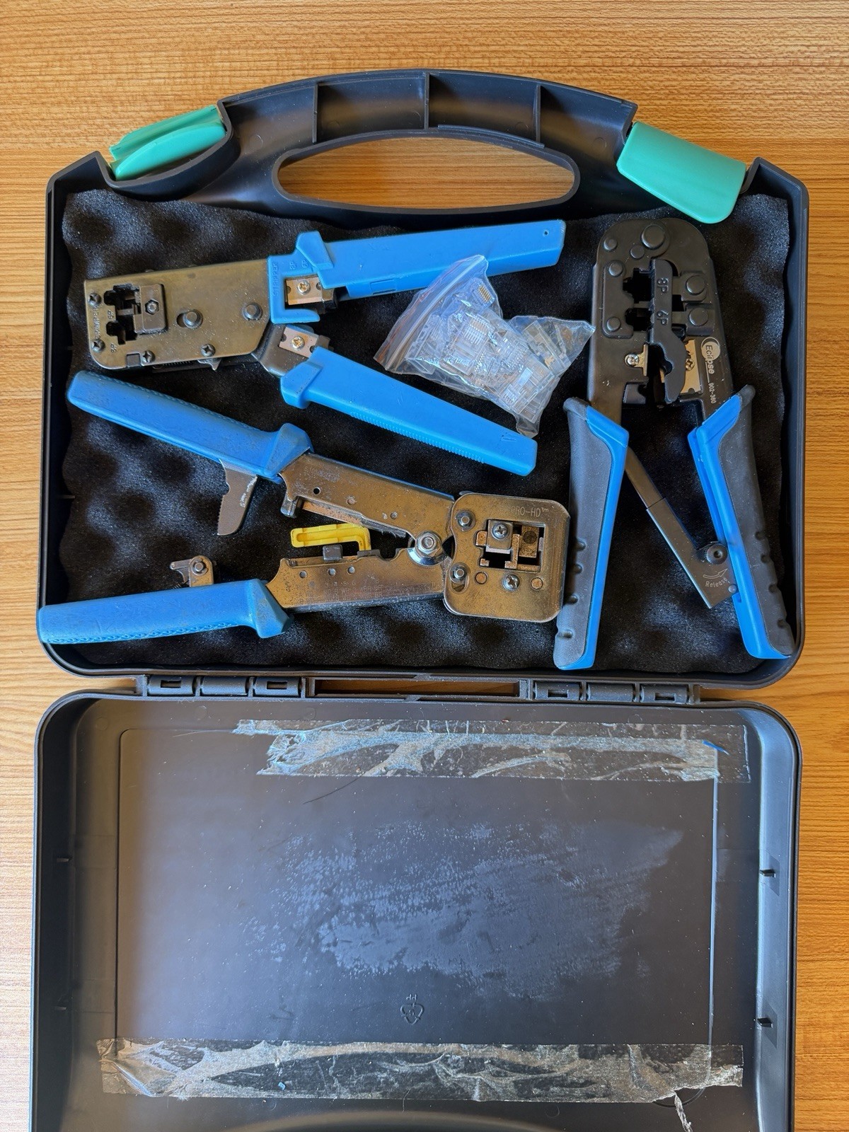 Eclipse Network Service Kit RJ45 RJ11 Crimping Tool Set w/ Connectors & Case