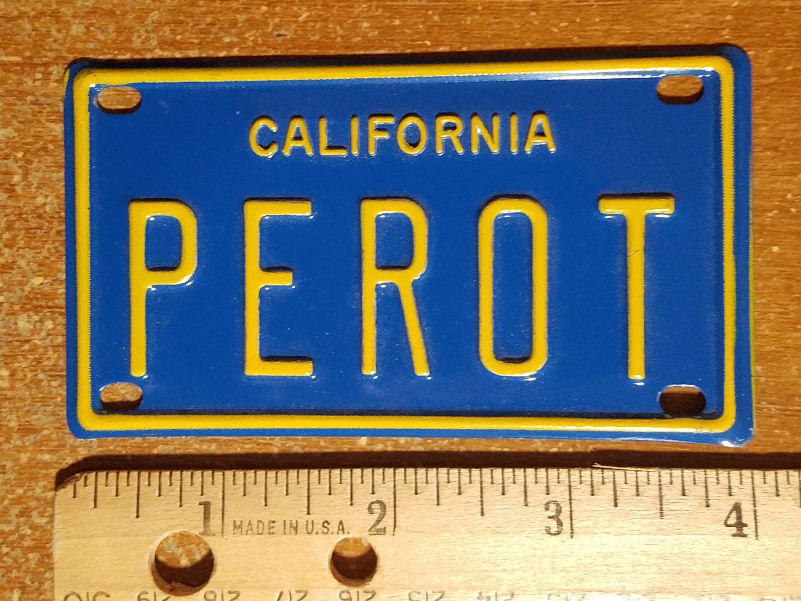 Perot Miniature License Plate