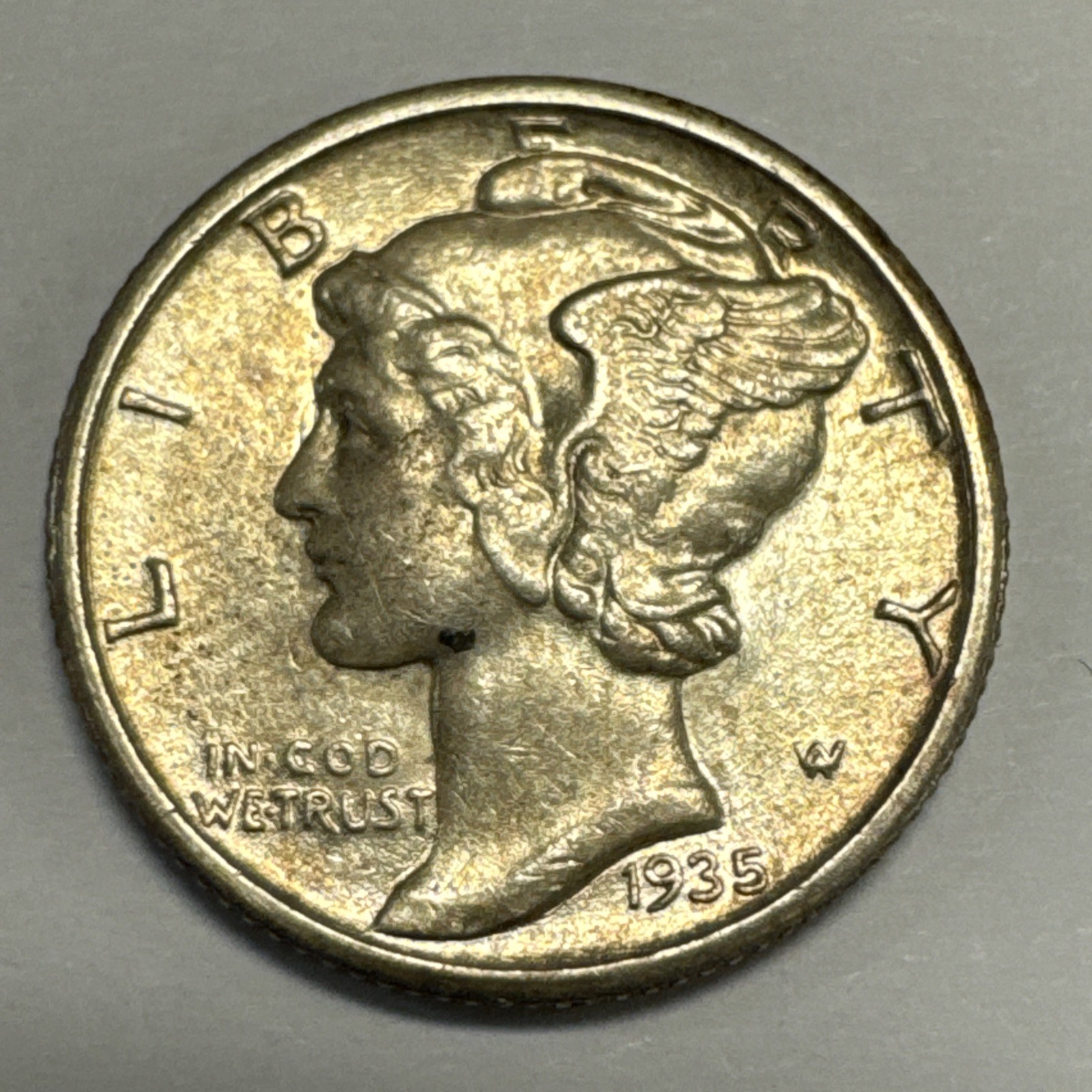 1935-S Mercury Silver Dime Choice AU+
