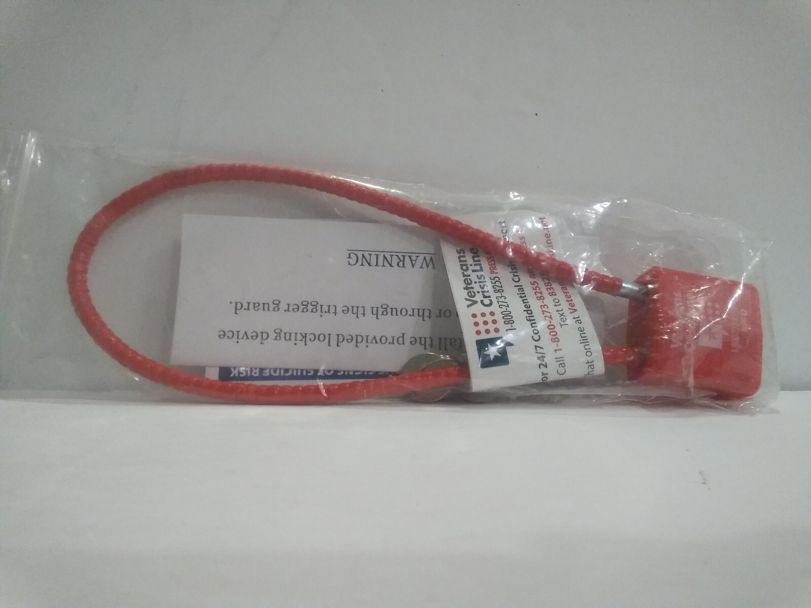 Veterans Confidential Crisis Line Cable Gun Lock with 2 Keys JJ4 Red New
