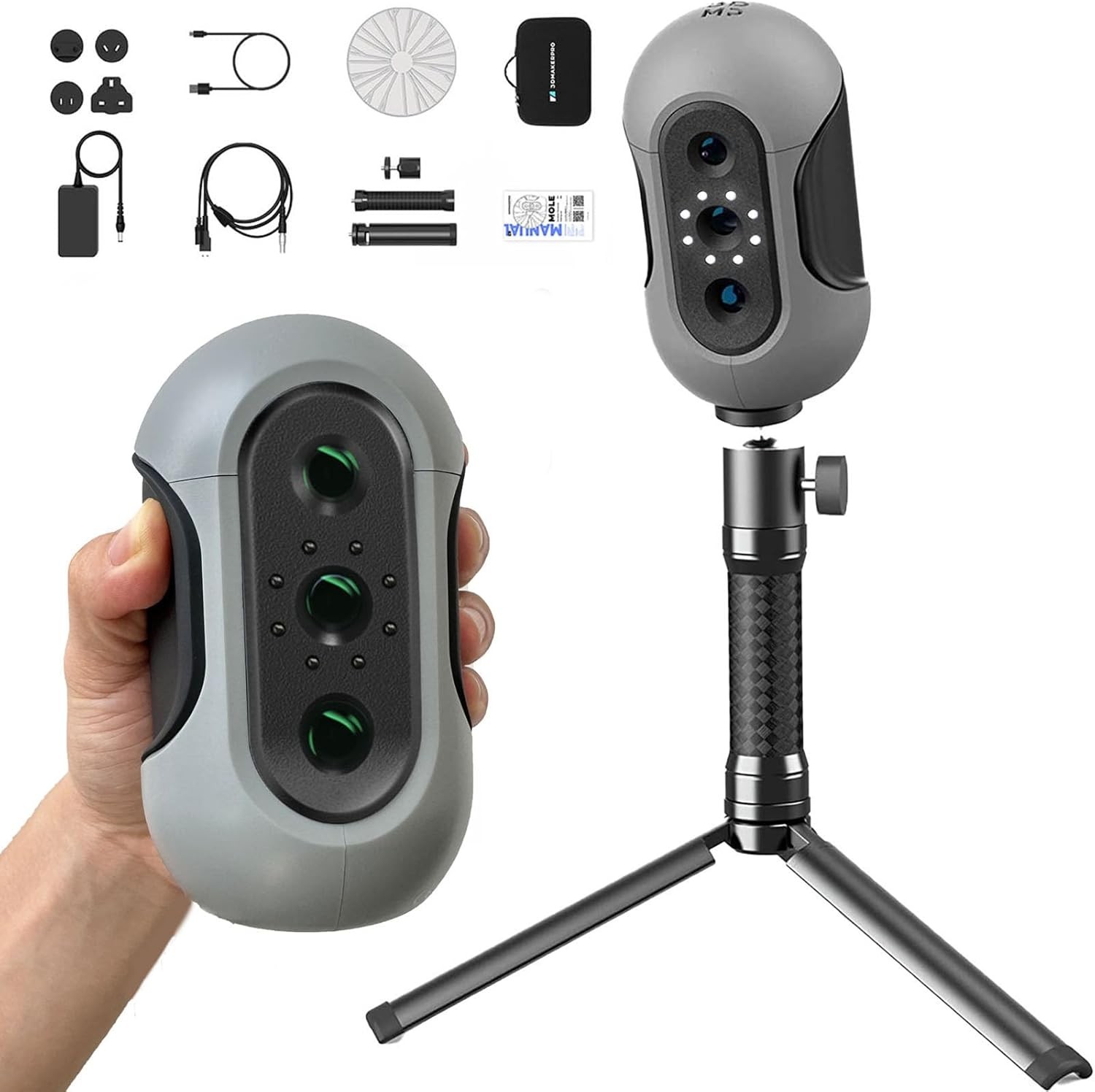 3DMakerpro Mole Handheld 3D Scanner Premium 0.05mm Accuracy for 3D Printer O1N4