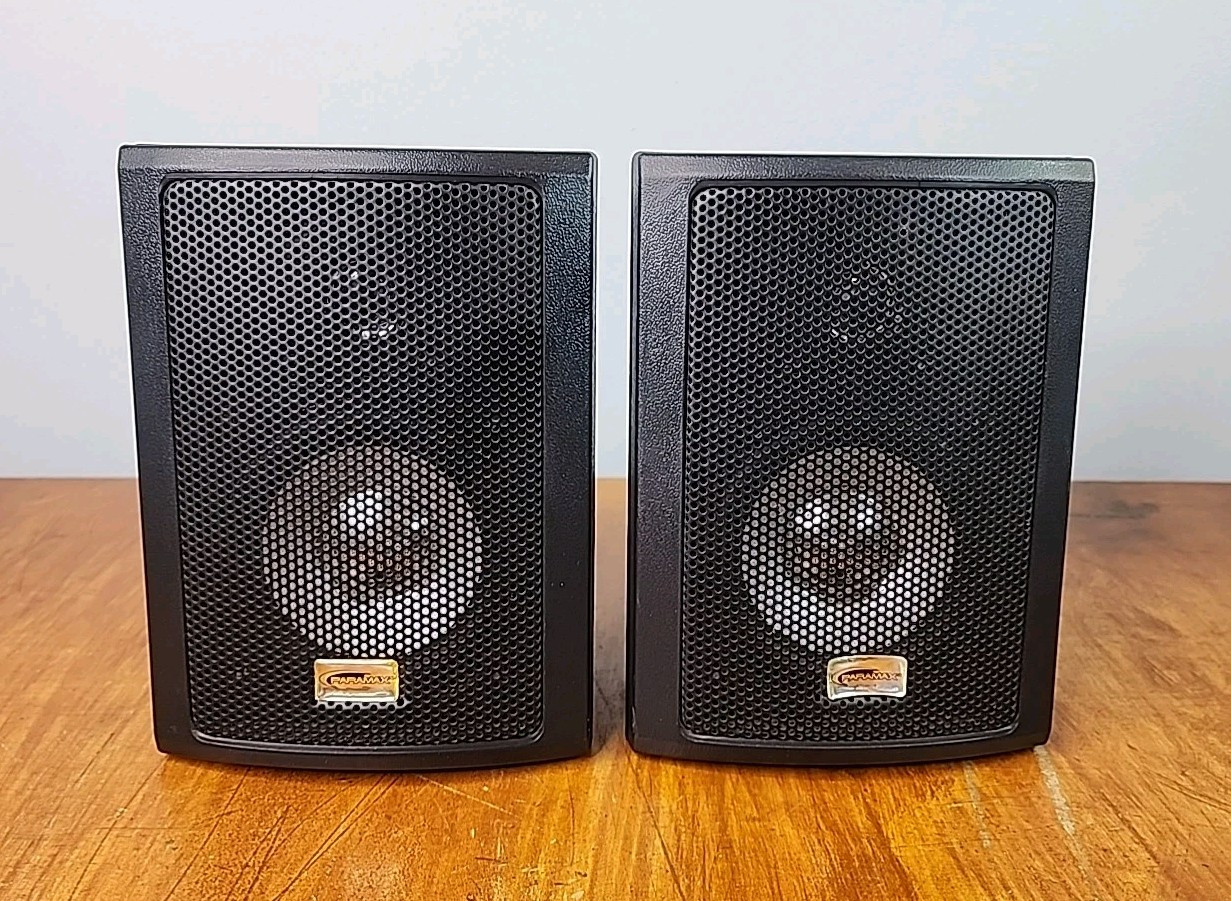 Paramax P-6 Digital Series Satellite Speakers Surround Sound Pair Black Tested