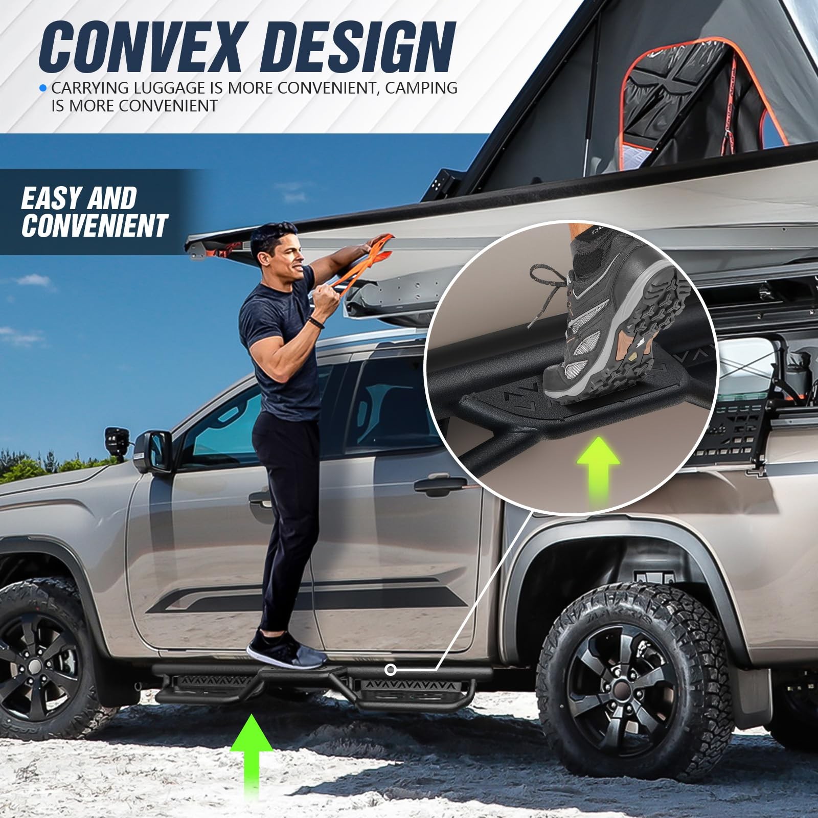 Crew Cab Running Boards Two Stairs Design Side Steps