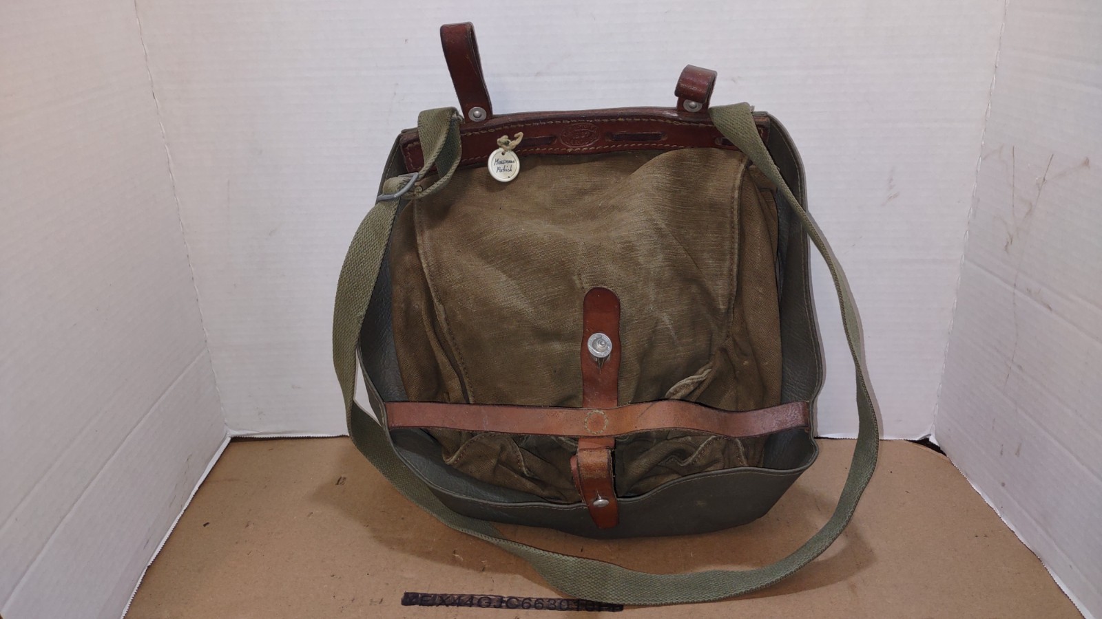 Vintage Swiss Army Military Bag w/ Soldier ID Tag -  Good Condition
