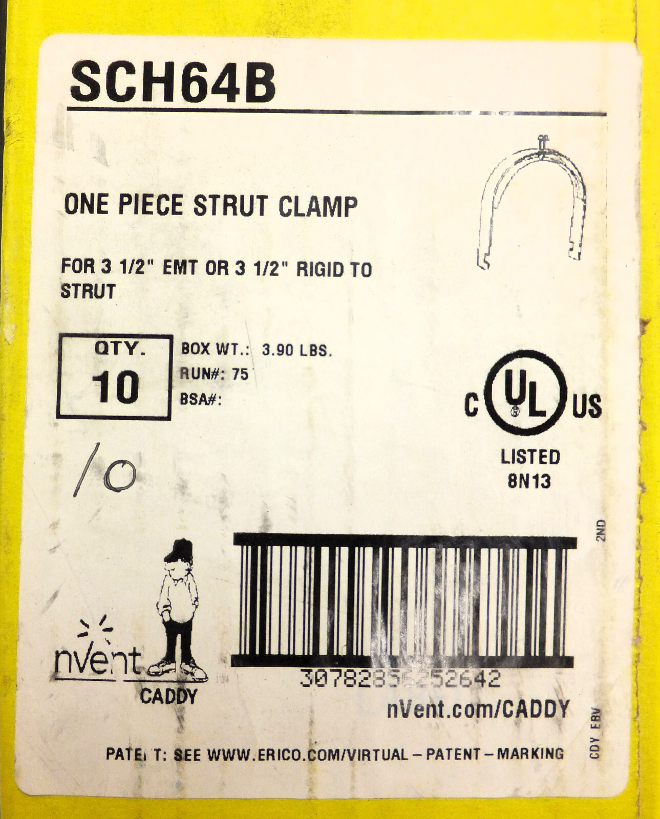 NVENT/CADDY  SCH64B ONE PIECE STRUT CLAMPS - BOX OF 10