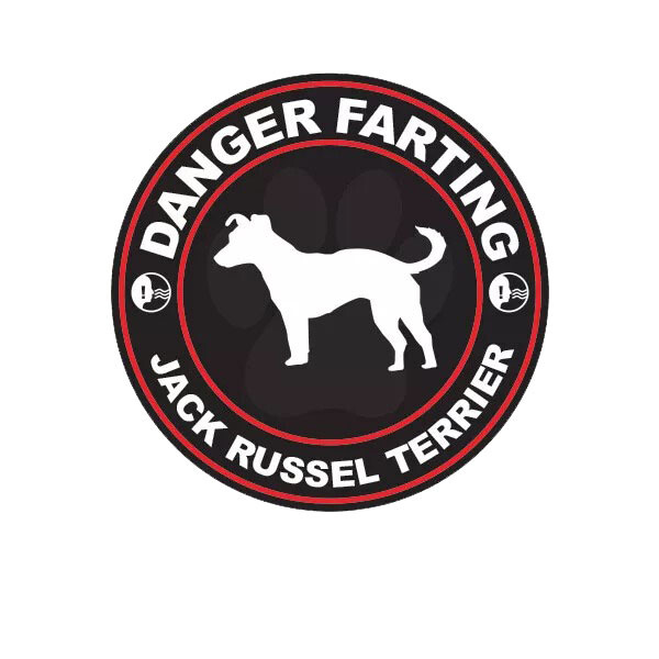 Danger Farting Jack Russel Terrier Sticker Decal