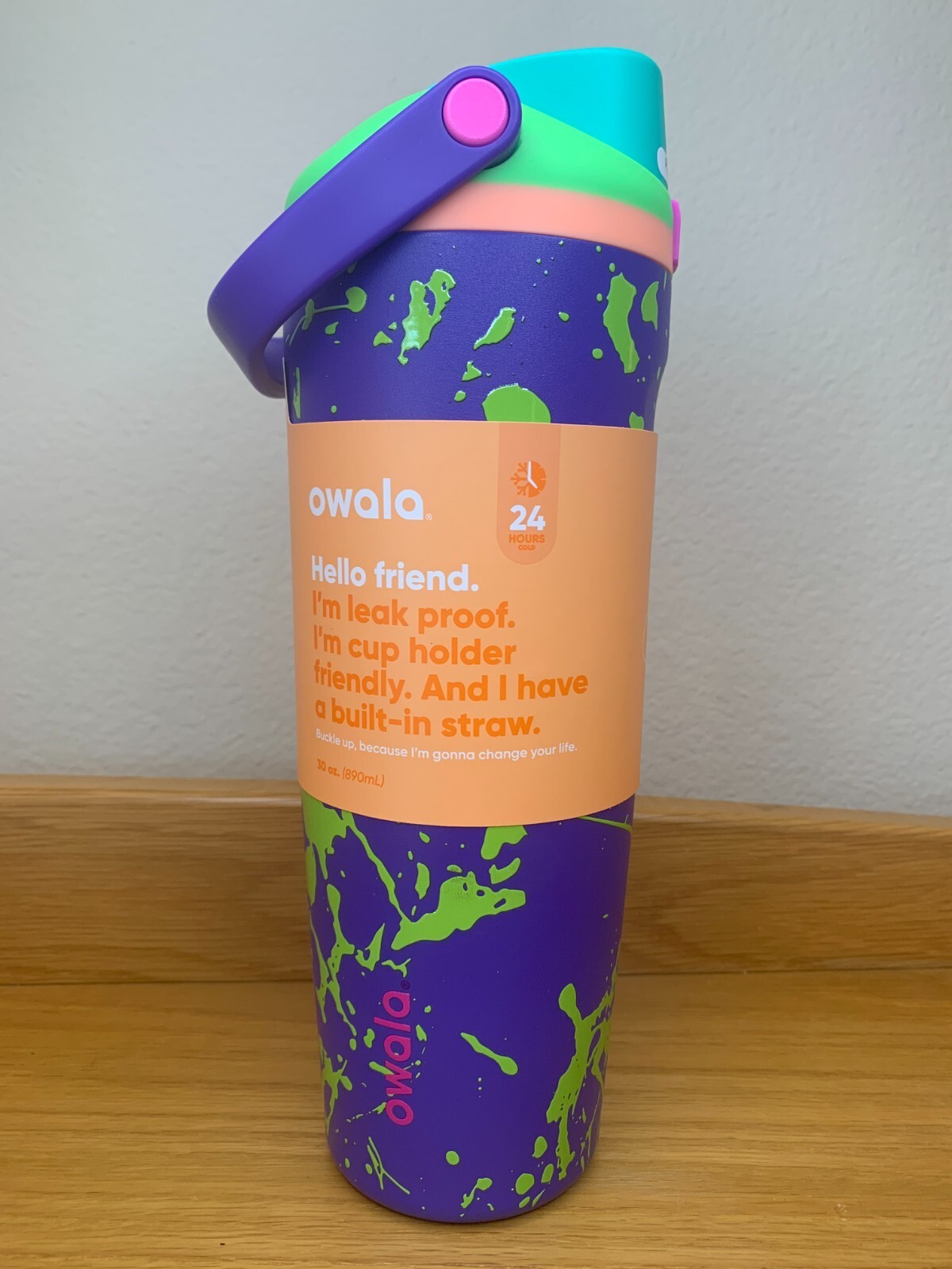 Owala "Electric Feel" 30oz Sway Birthday Bash 2025 *NEW IN BOX* Neon Splatter