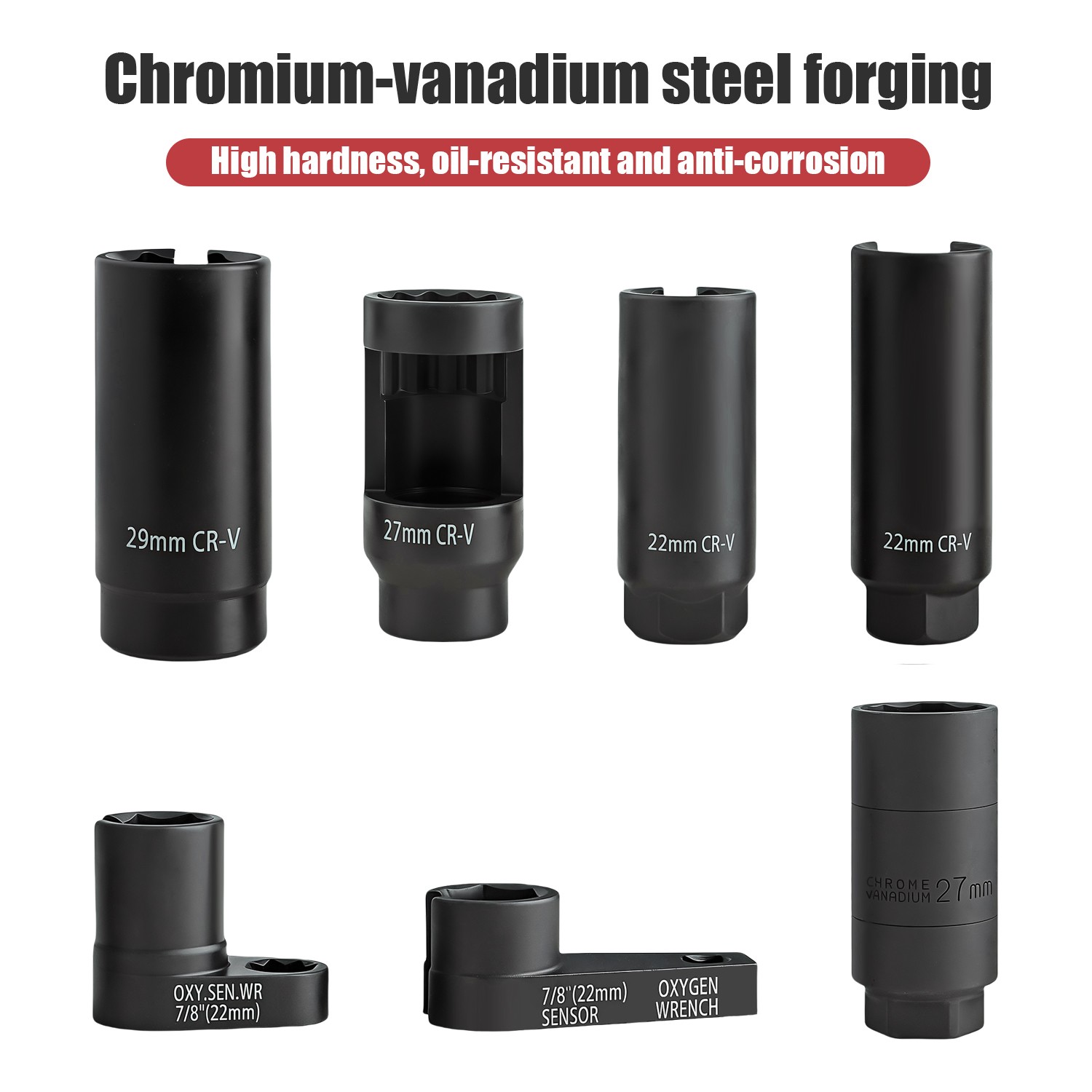 7PCS Automotive O2 Oxygen Sensor Socket Set Offset 02 Sensor Wrench Remover Tool