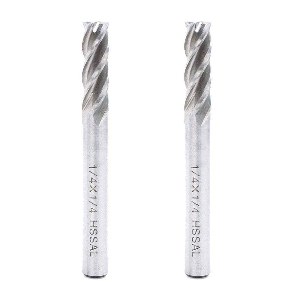 AUTOTOOLHOME 1/4 inch HSS 4 Flutes End Mills Milling Cutter Drill Bit...