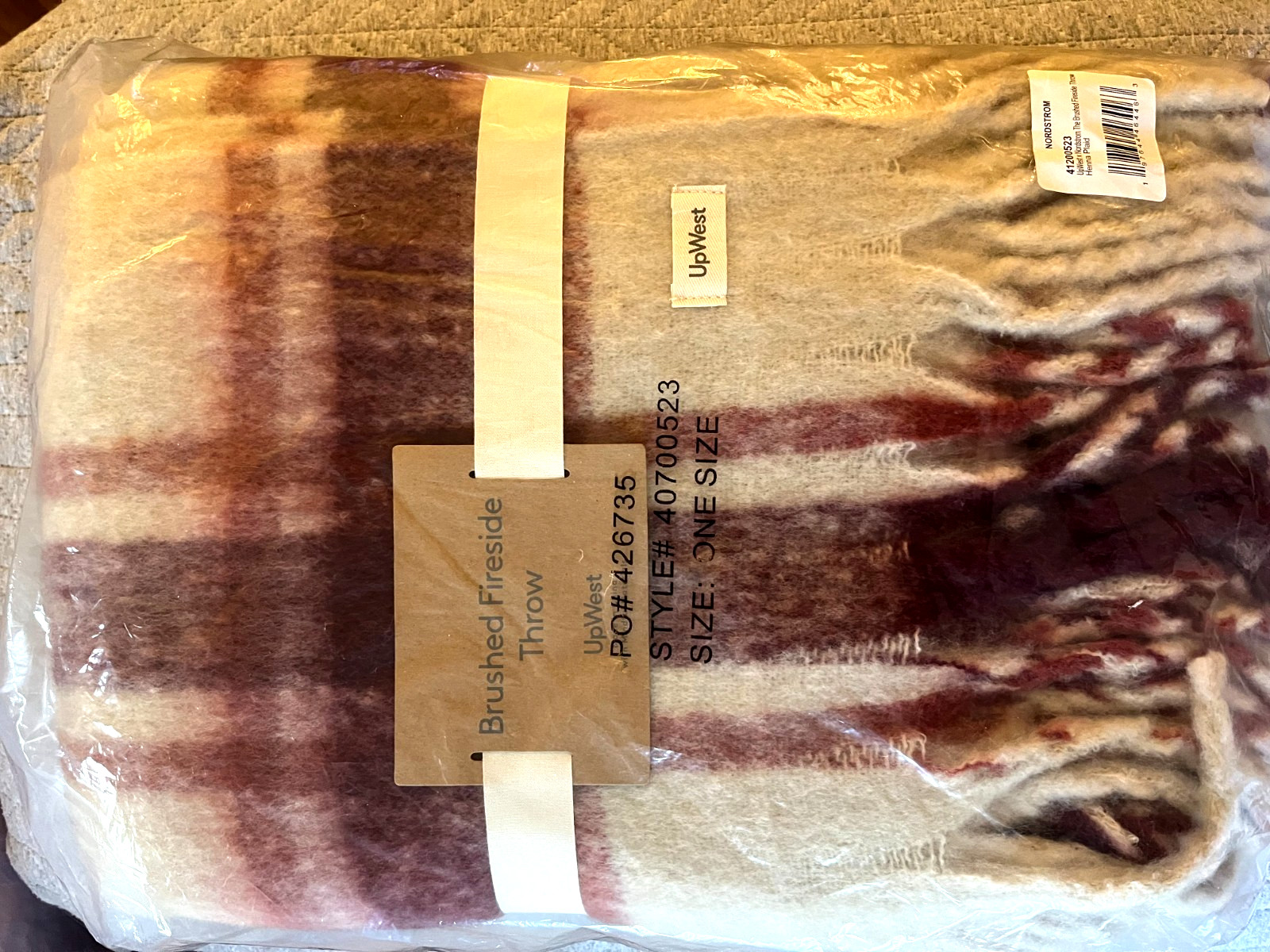 Fireside Brushed Flannel Throw Blanket One Size