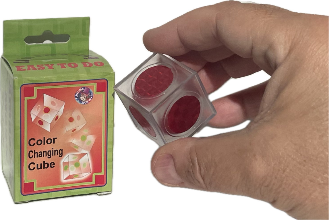 COLOR CHANGING CUBE Magic Trick Mini Pocket Box Close Up Optical Illusion Change