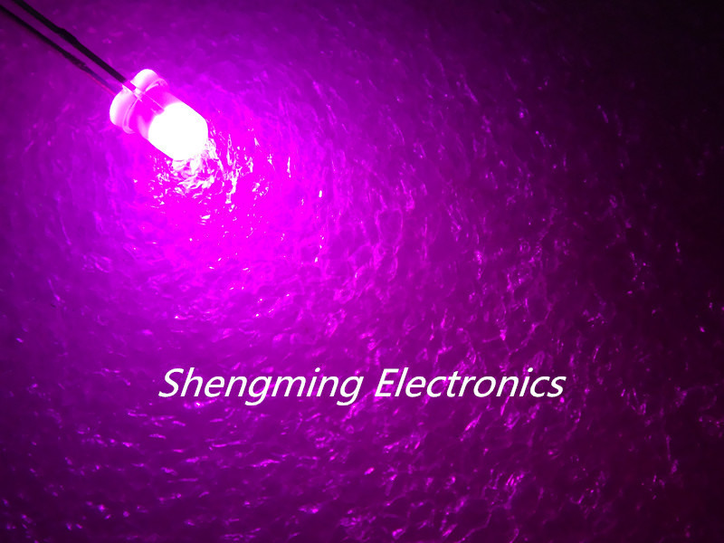 100pcs F3 3mm Pink Round LED Light LED diffused fog
