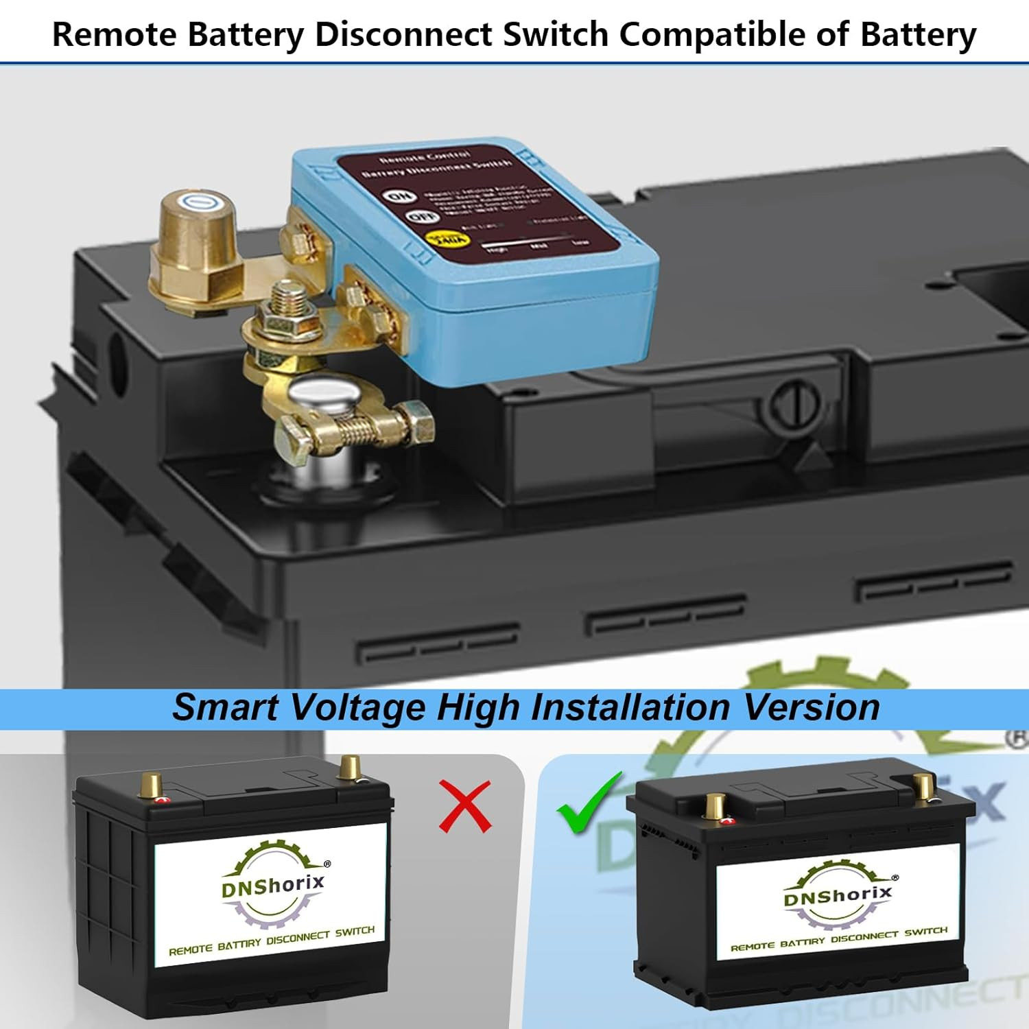 Remote Battery Disconnect Switch 12v, 240A, Upgrade Smart Voltage Car Kill Switc