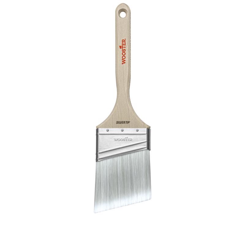 Wooster 5221-3 Silver Tip Wood Handle Polyester Blend Angle Paint Brush 3 W in.