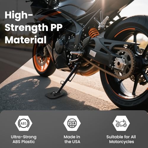 Motorcycle Support Pad Moto Motorcycle Foot Kickstand Support Plate 1 Pcs Black