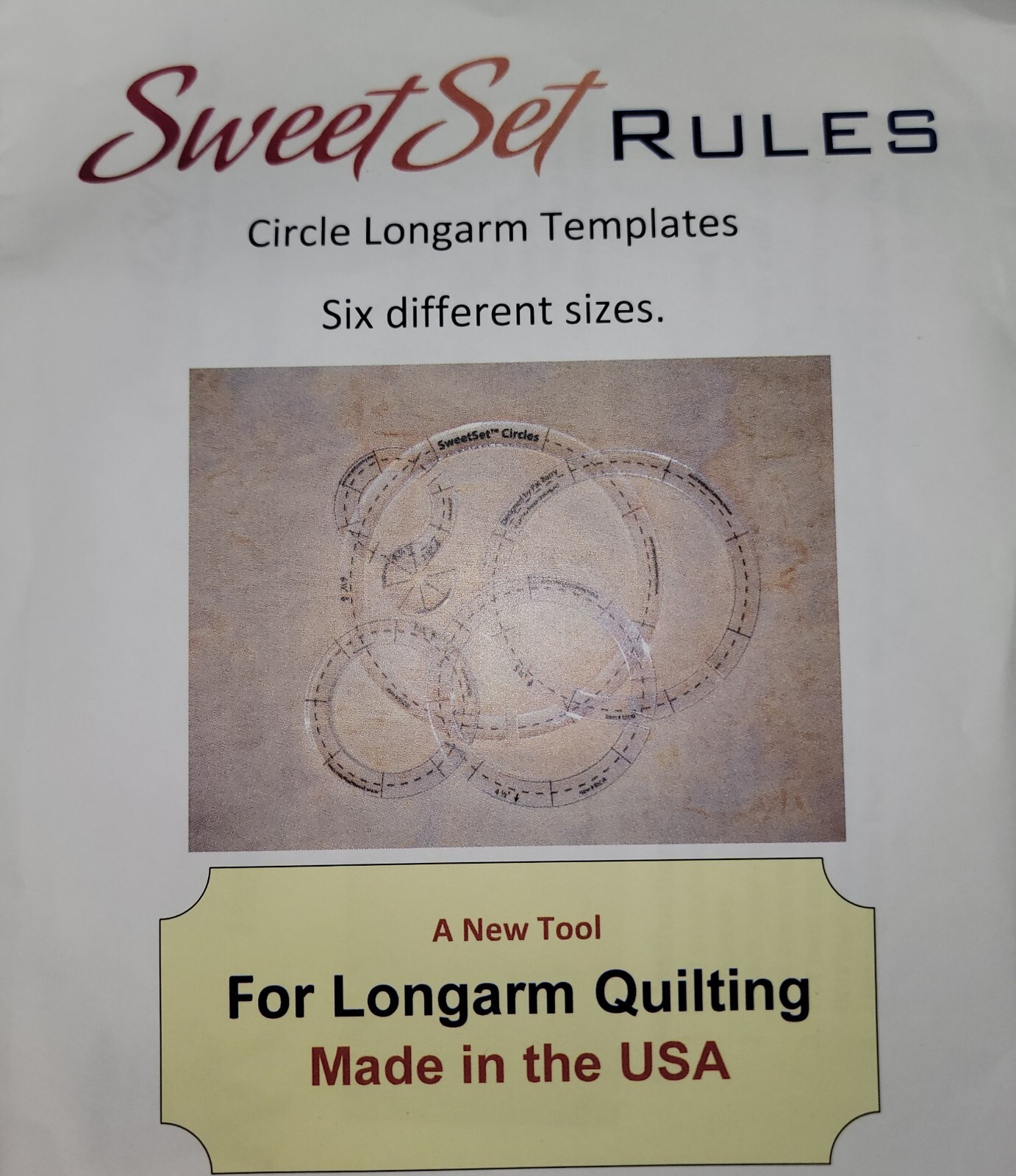 Sweet Set Rules CIRCLE Longarm Templates Pat Barry By Design Quilting FREE SHIP