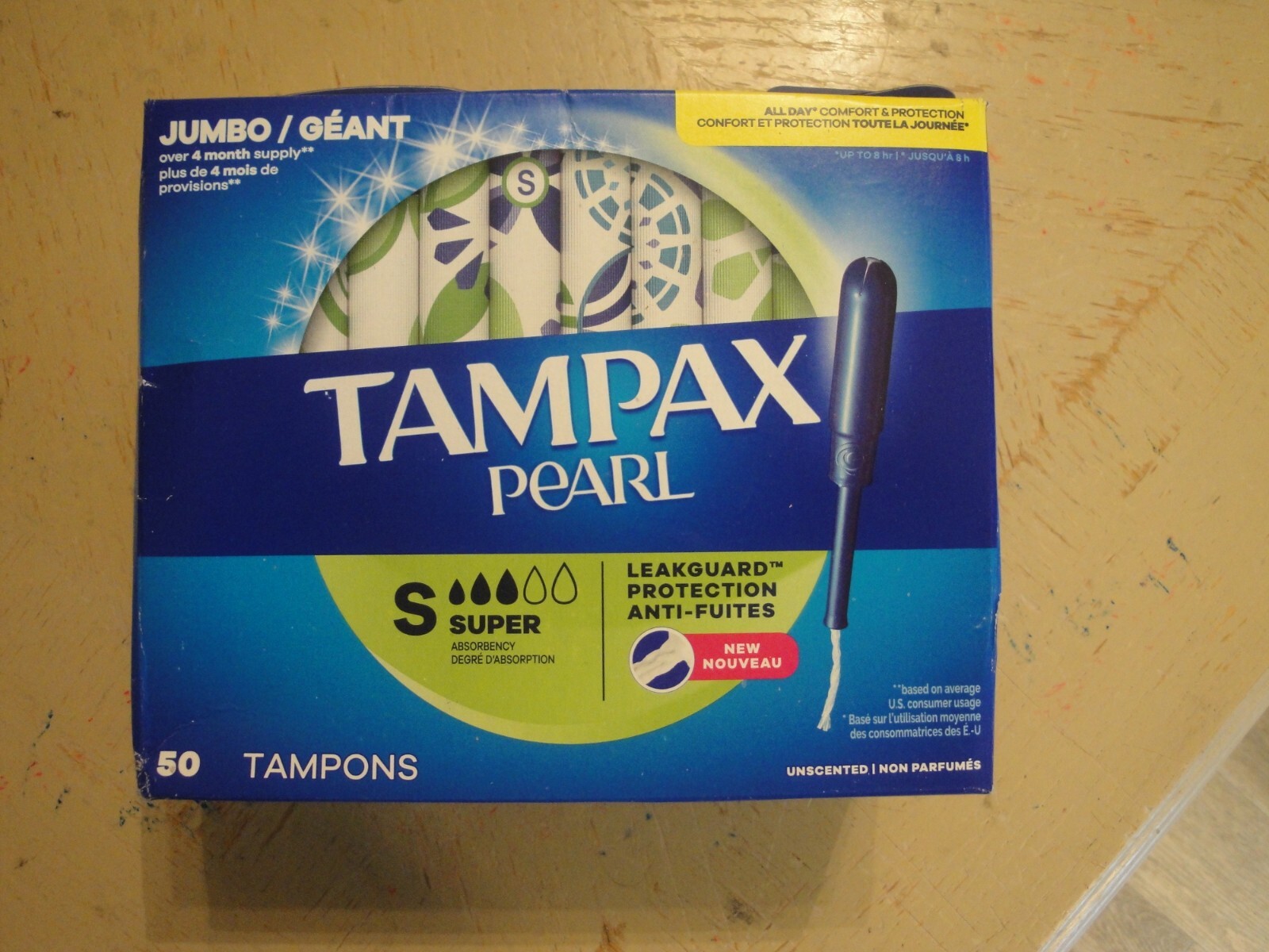 Tampax Pearl S Super Leak Guard Protection 50ct Each  Jumbo Unscented  #S89