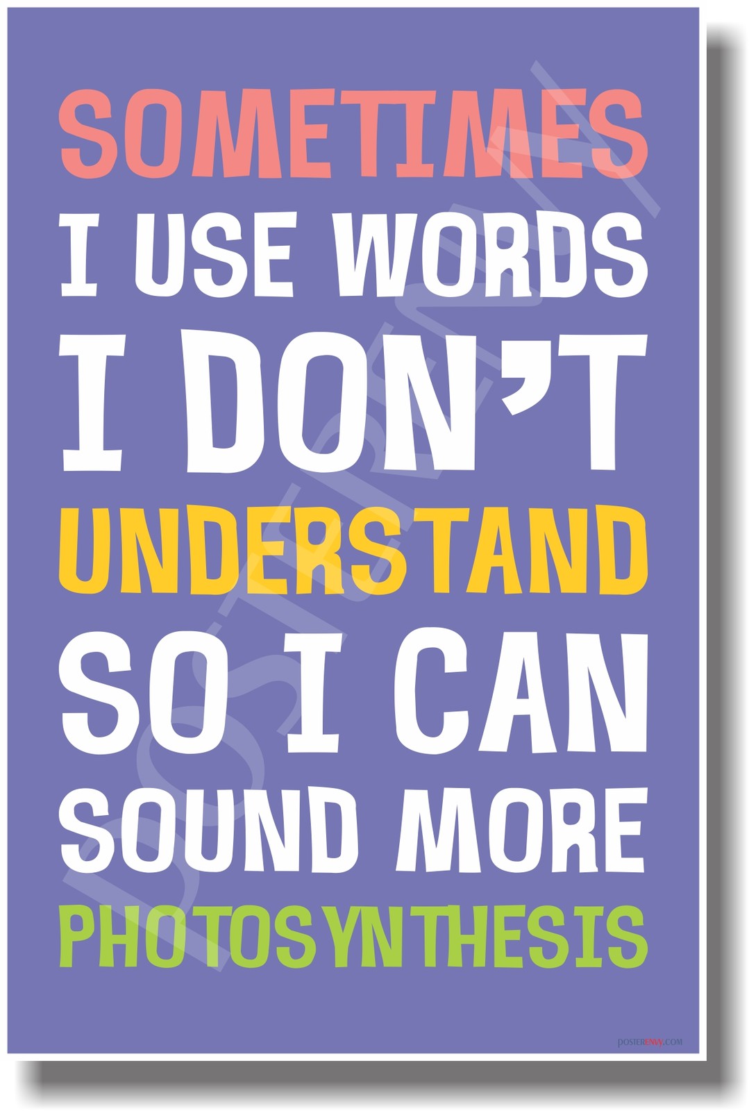 Sometimes I Like To Use Big Words - NEW Humor Poster