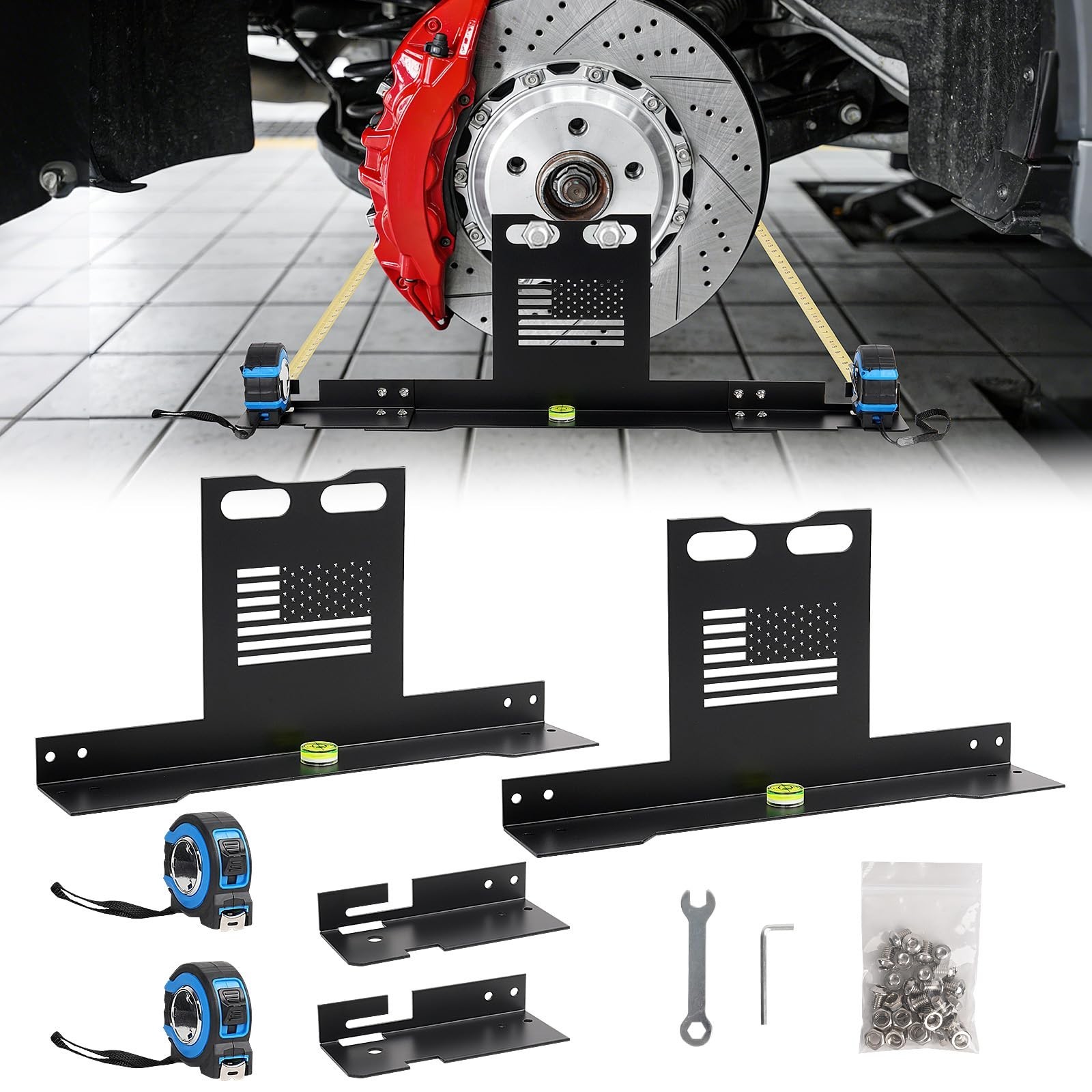 Universal Wheel Alignment Tool Kit - Easy Toe Alignment, No Caliper Removal, 2 T