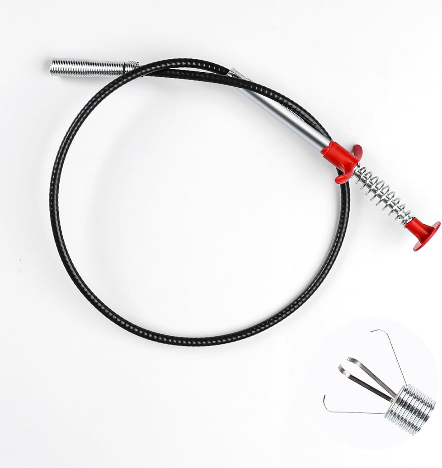 Drain Snake, Flexible Grabber Claw Pick Up Reacher Tool, Long Tweezers for
