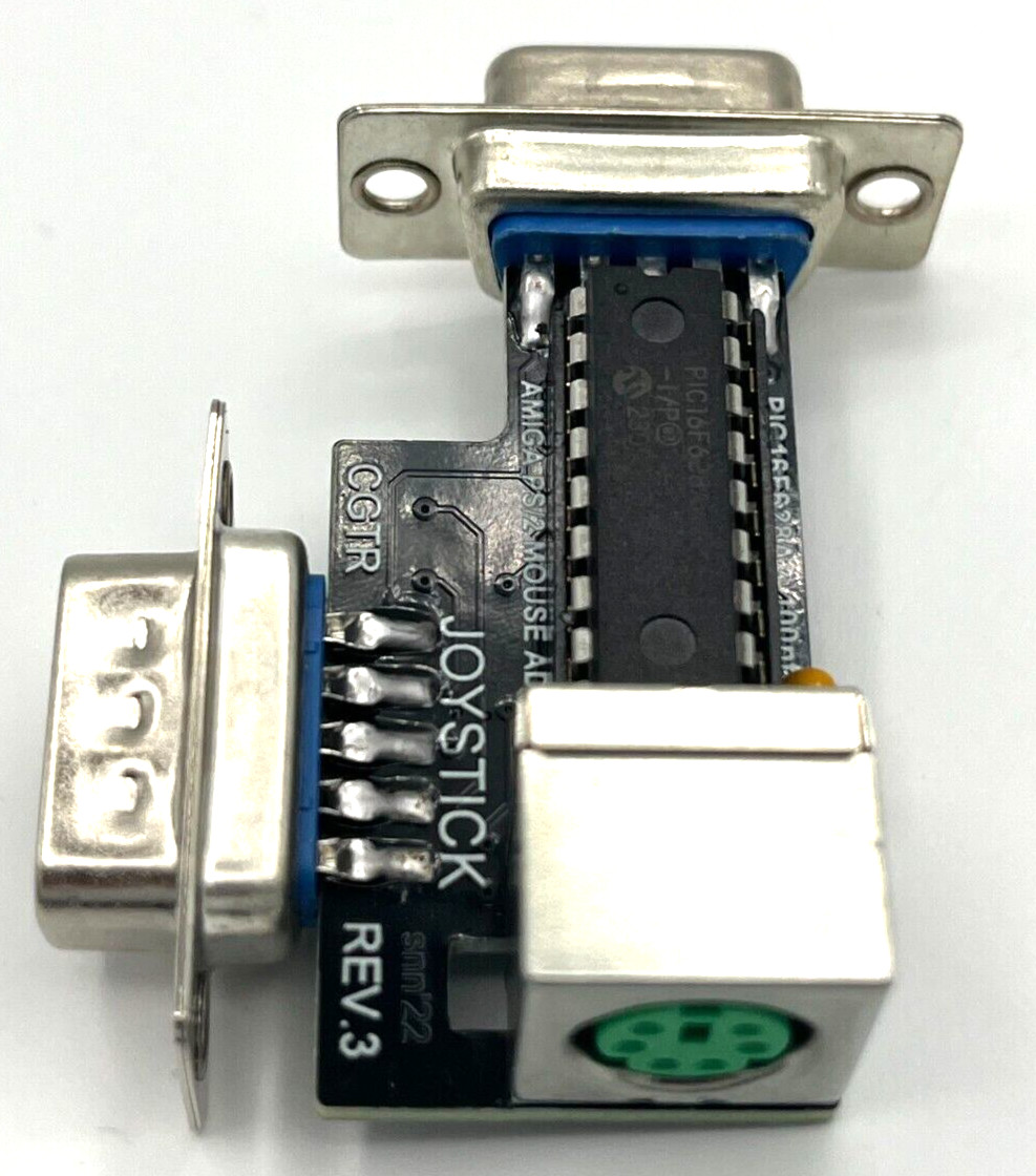 Commodore Amiga Mouse 2 Button Authentic Retro with Ball & Adapter - USA Seller
