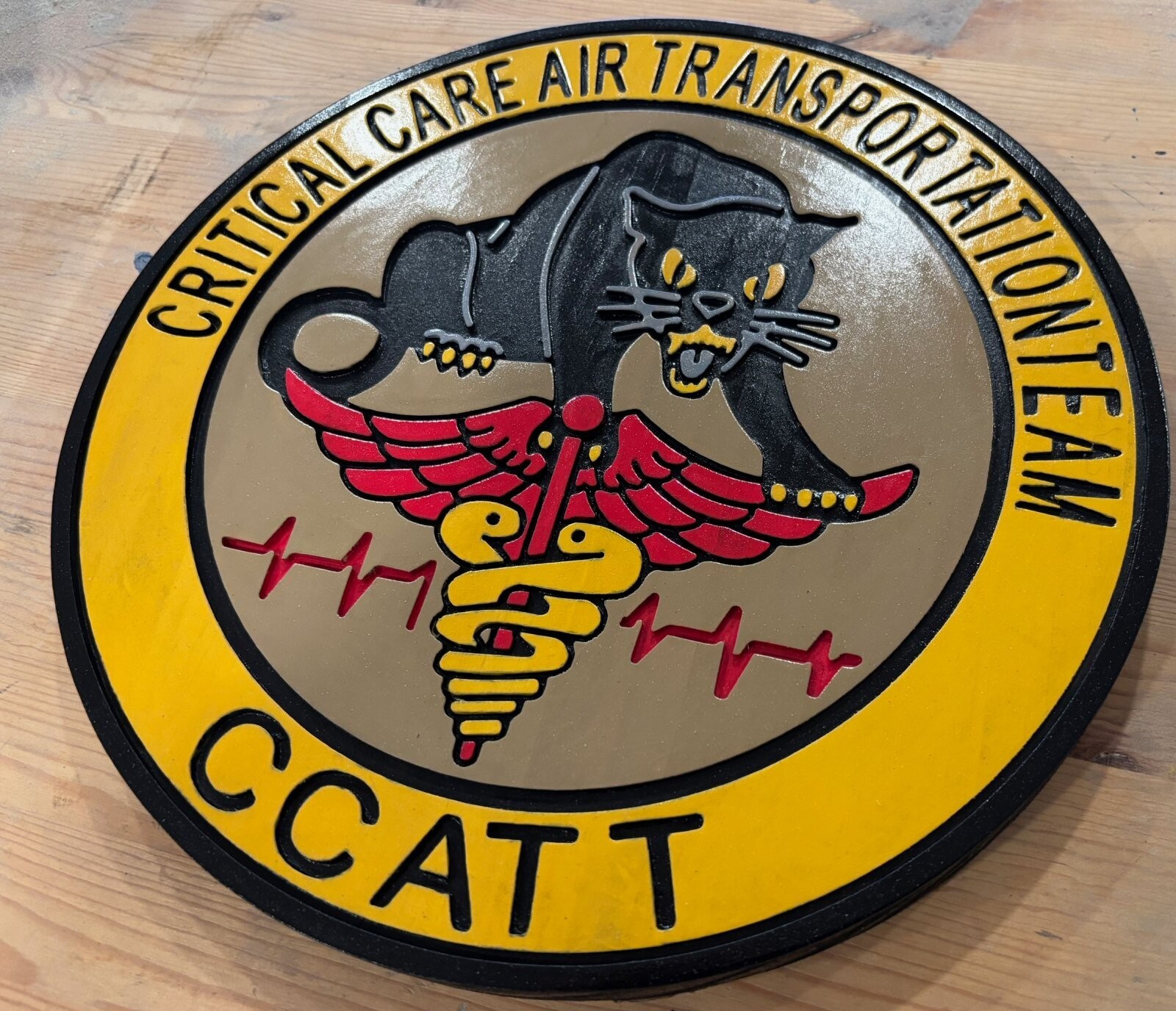 Critical Care Transportation 3D routed patch plaque sign Custom
