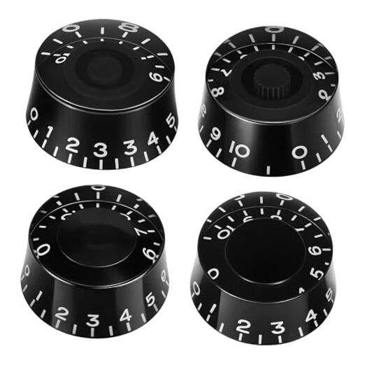 4 PCS Electric Guitar Bass Speed Volume Tone Control Knobs - Metric Style