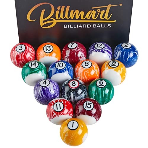 Billiard Balls Set 16 Pool Table Balls - Marble Premium - Premium