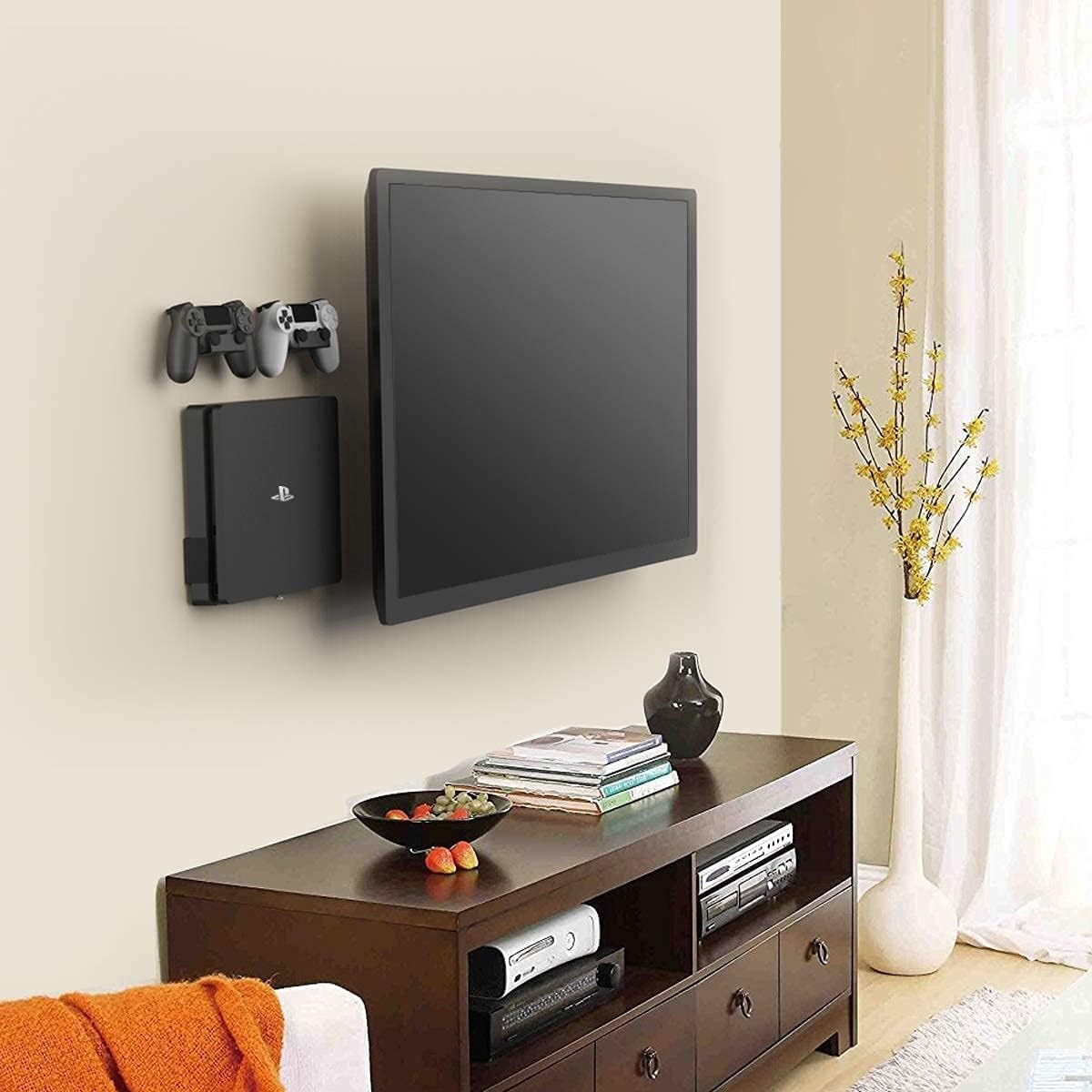 For Sony PS4 Slim Wall Mount Bracket Metal Holder Space Saving Console Stand