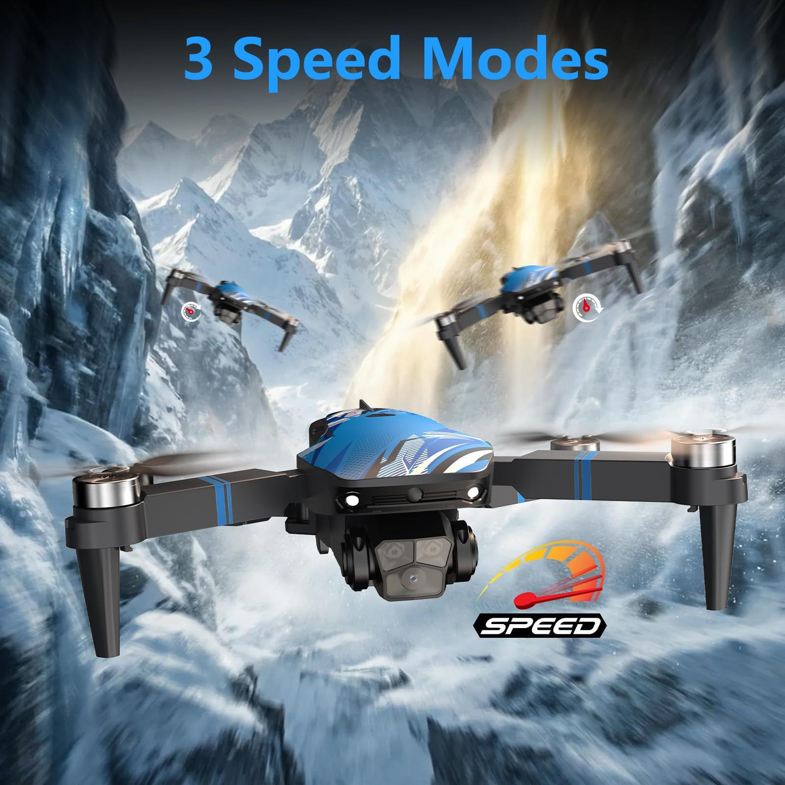 Drone with Camera for Adults LCD Screen FPV SJ sharp（RC a Screen）, Blue