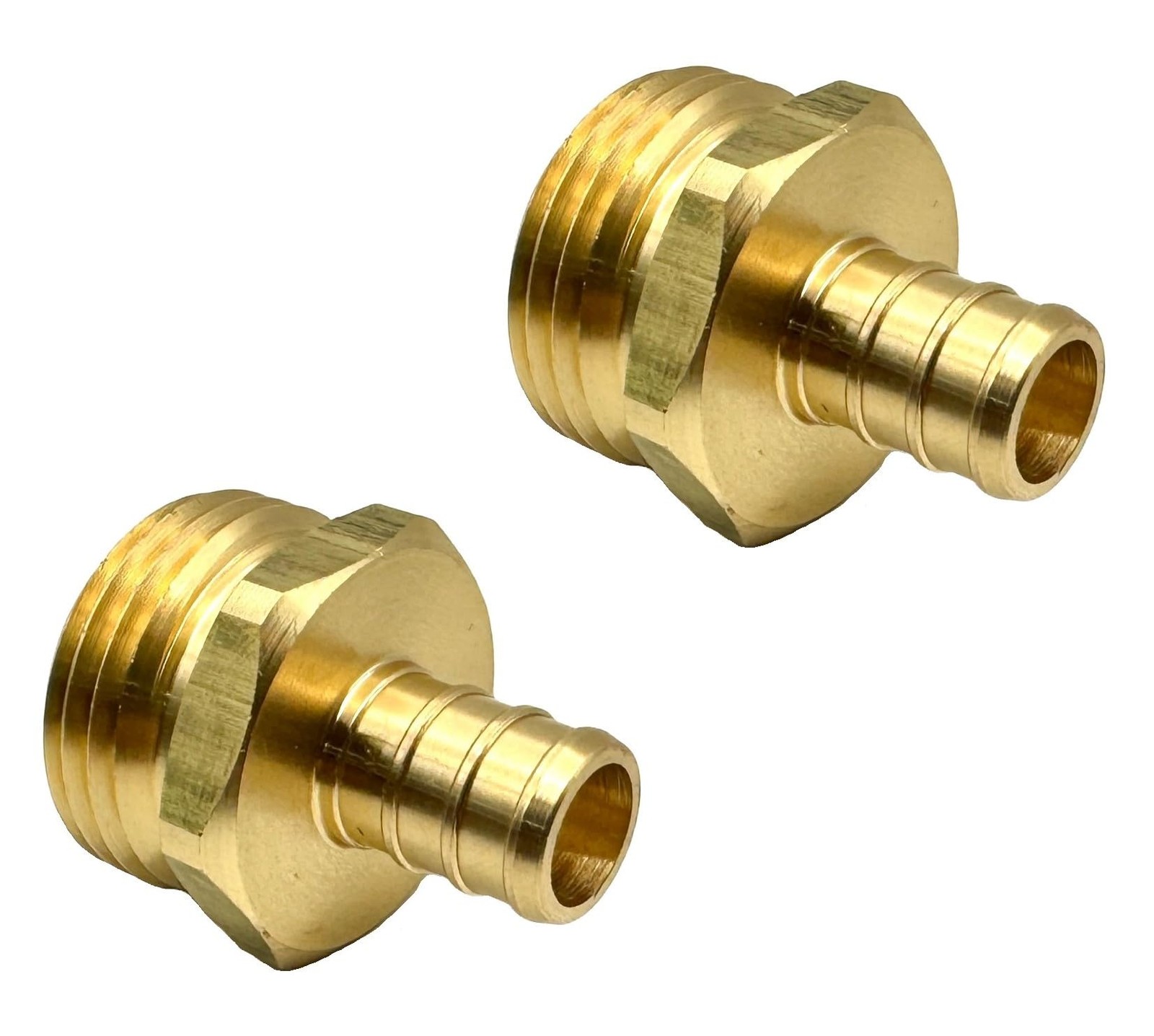 GRIDTECH (2 pack) Brass Garden Hose Adapter Fitting, 1/2" and 3/4",